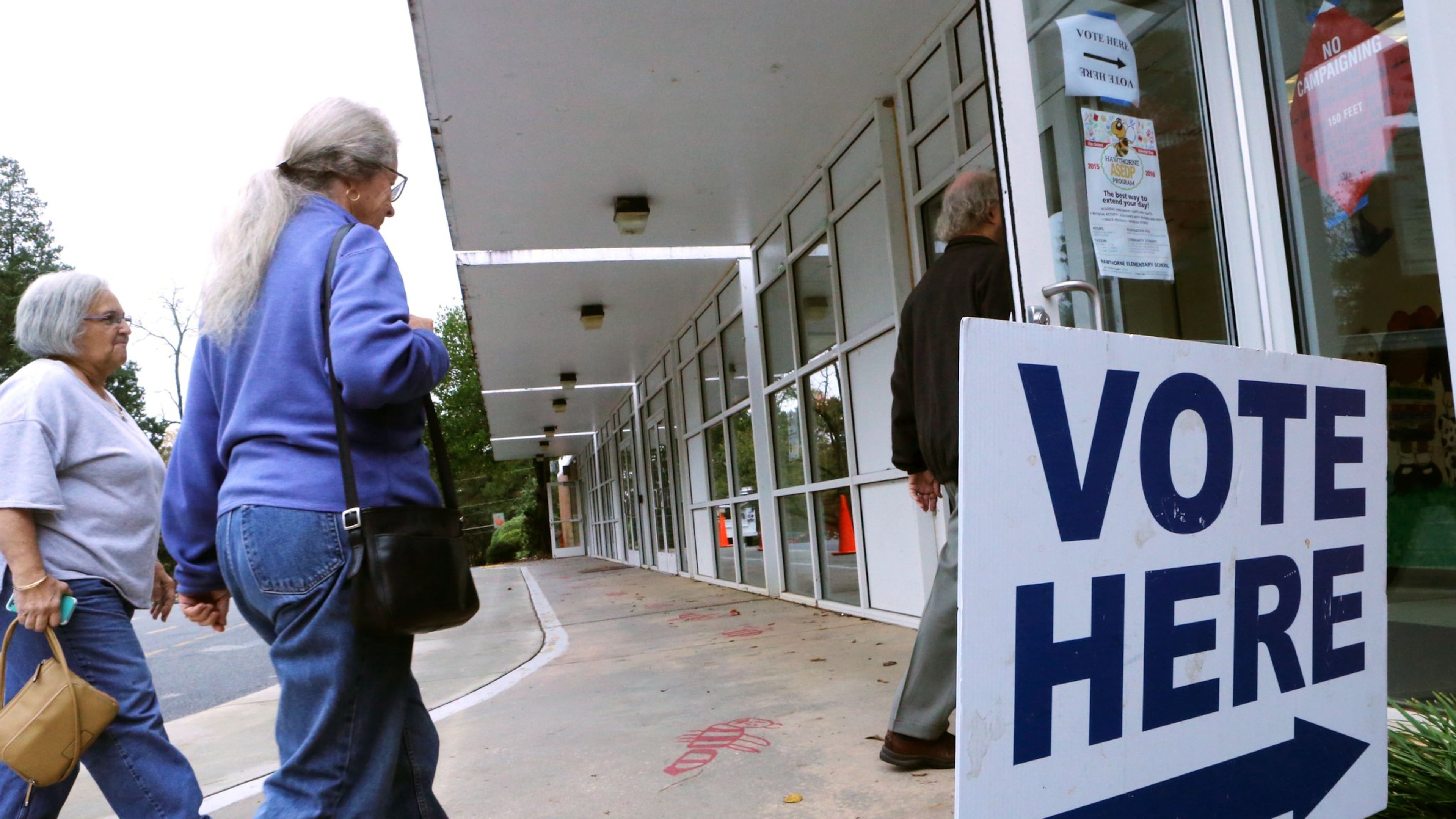 Nov. 3, 2015 - DeKalb County - Precinct workers were pleased with the turnout at In Hawthorne Elementary, where city hood for LaVista Hills was on the ballot, with 275 voters by 11am. DeKalb County residents could vote on an ethics overhaul for the county and city hood for LaVista Hills and Tucker. Hawthorne Elementary is one of the busiest precincts in DeKalb, where voters will consider overhauling the county’s ethics rules and city hood for LaVista Hills. BOB ANDRES / BANDRES@AJC.COM