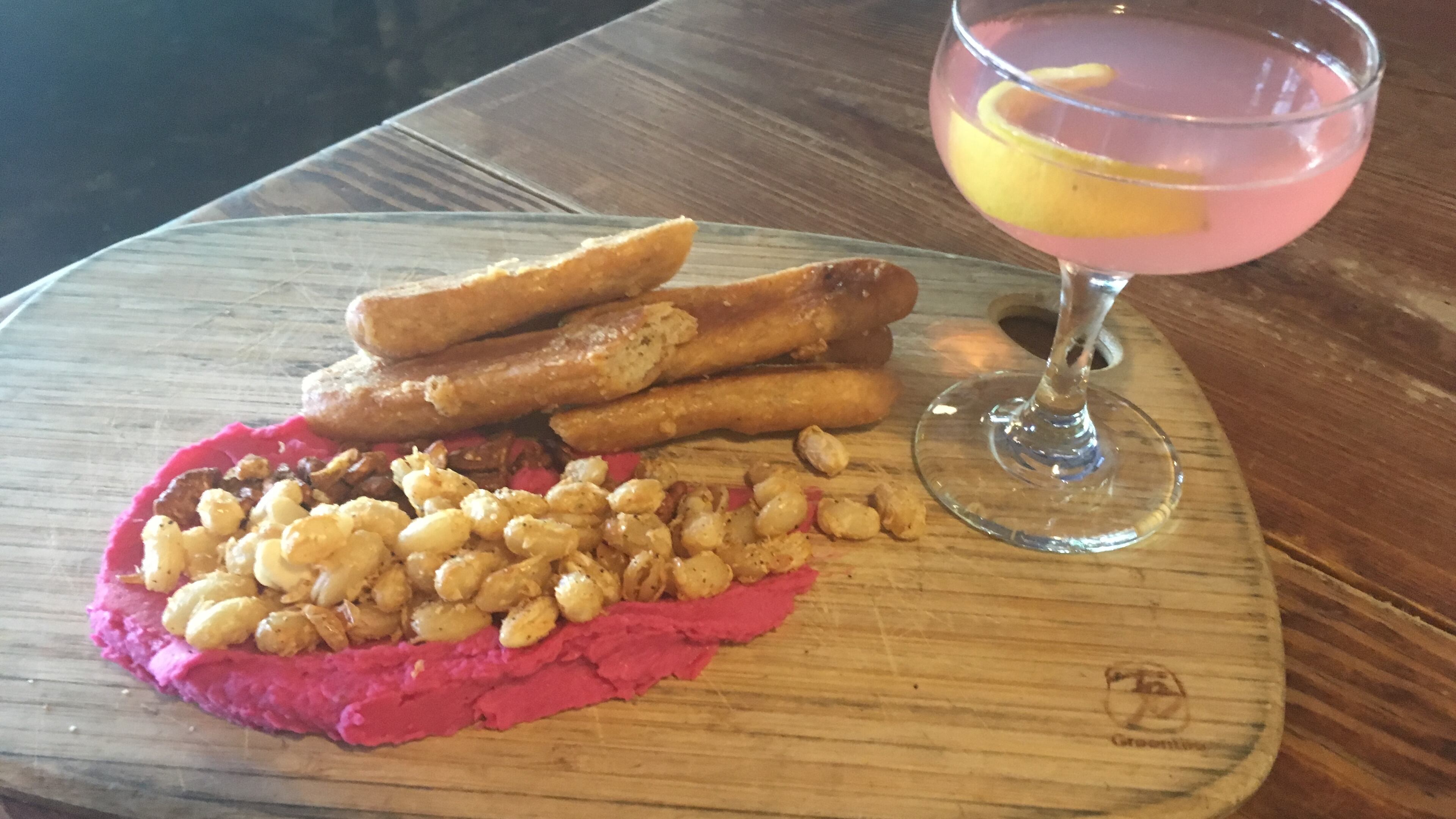 Smoked Beet & Bean Spread at Twain's Brewpub & Billiards.