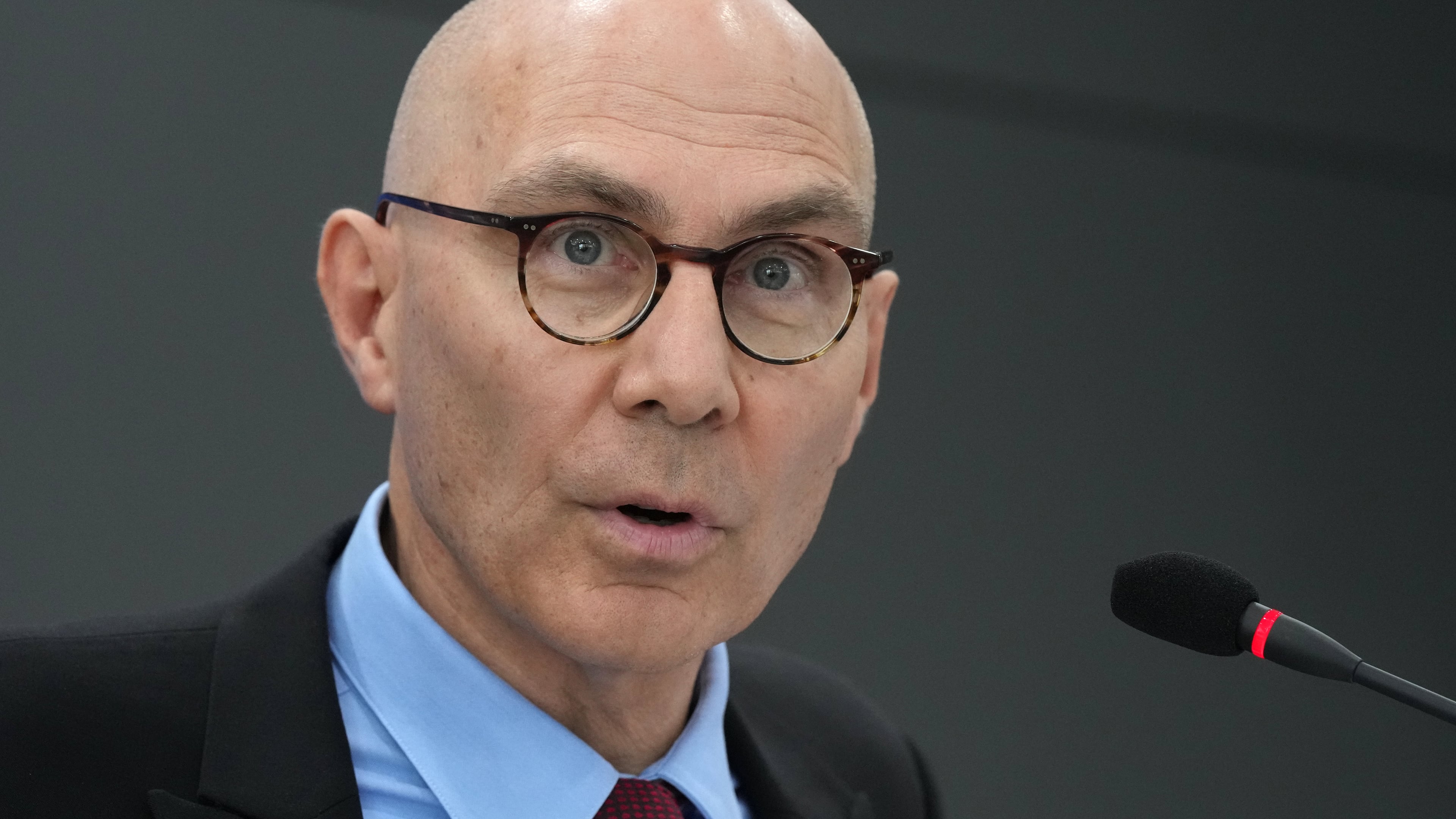 FILE - U.N. High Commissioner for Human Rights Volker Turk speaks to the media during a press conference in Seoul, South Korea, May 13, 2026. (AP Photo/Lee Jin-man, File)
