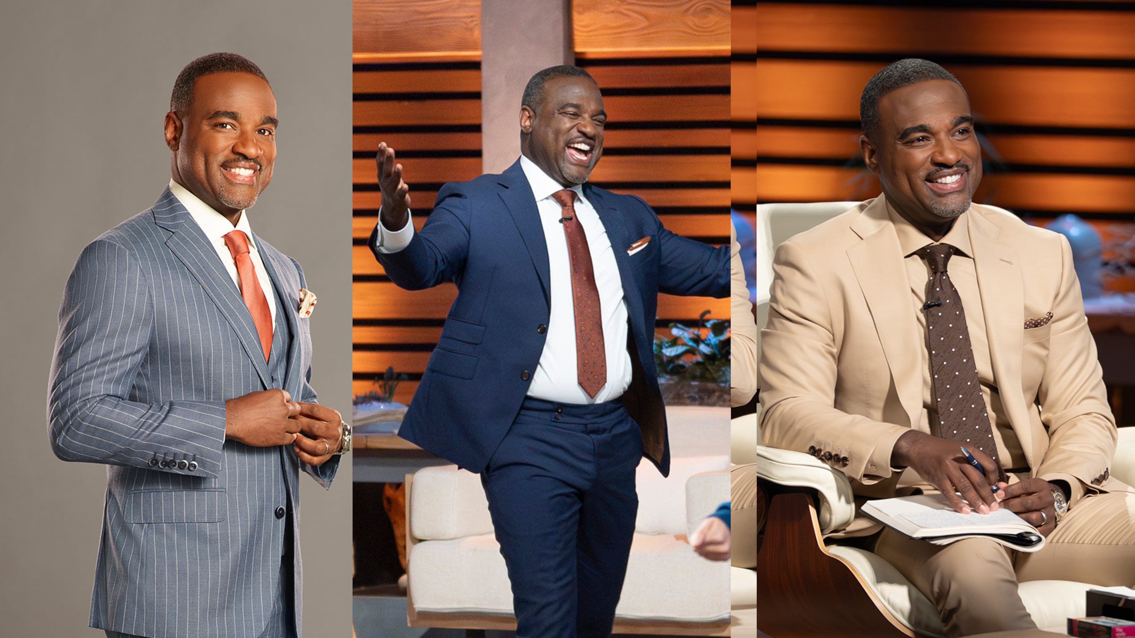 Rashaun Williams, an Atlanta venture capitalist and minority owner of the Atlanta Falcons, was promoted to a full-time Shark on "Shark Tank," which moved from Los Angeles to Atlanta for production this year. The 18th season kicks off Sept. 30, 2026. (ABC photos)