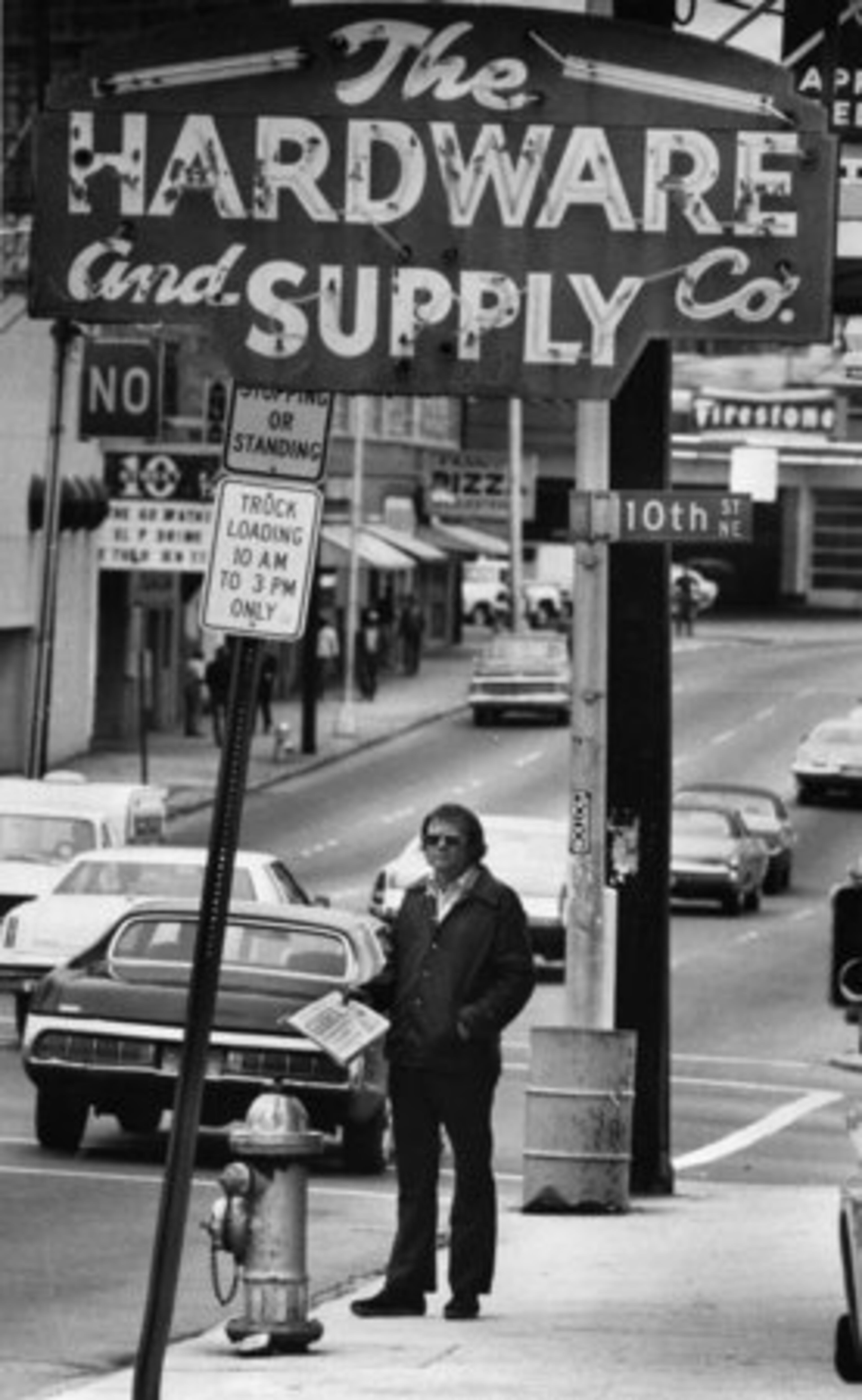 "The Strip," looking north on Peachtree Street from 10th Street in 1977.