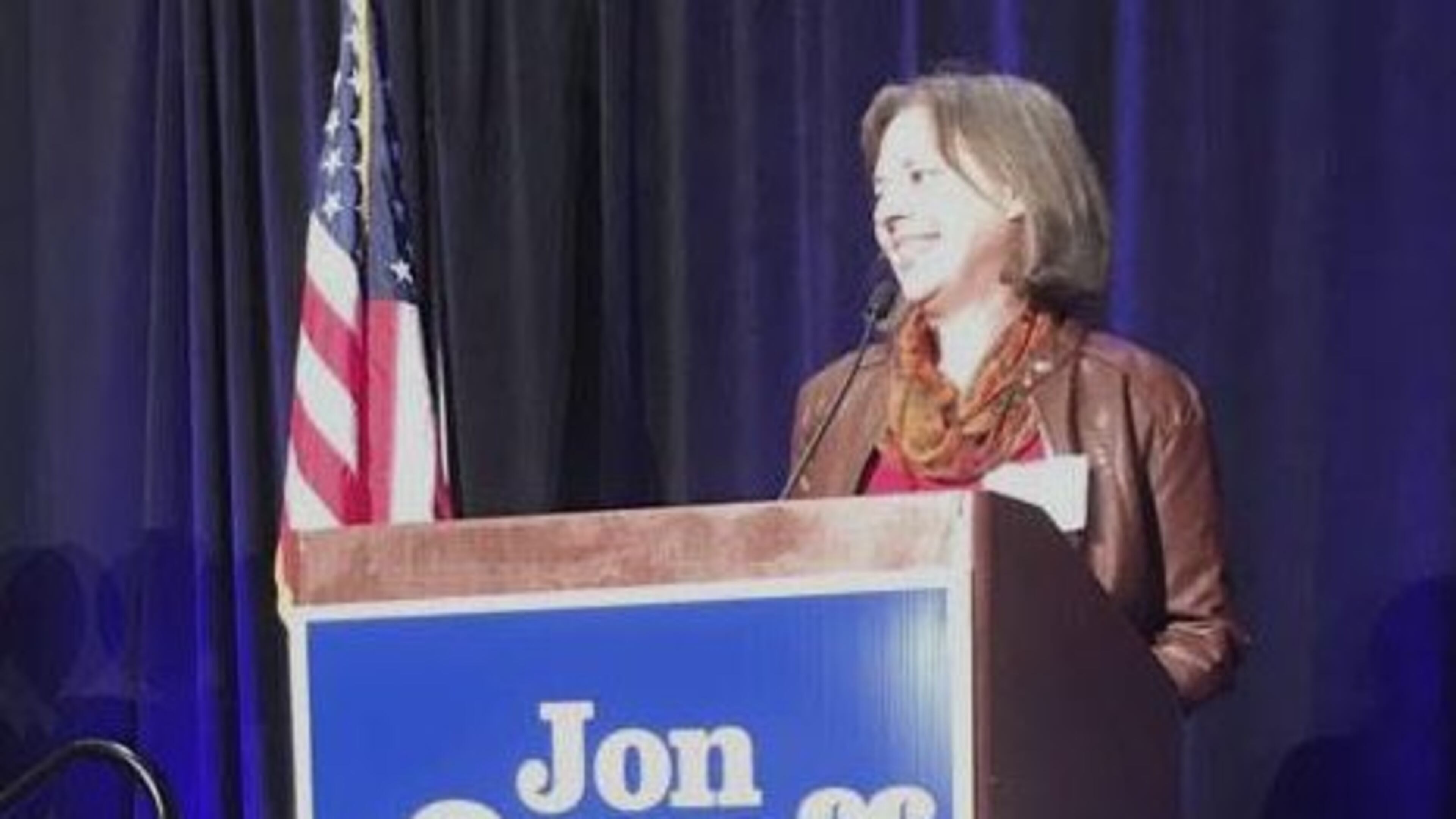 Former state Rep. Sally Harrell at a Jon Ossoff campaign event. Facebook photo.