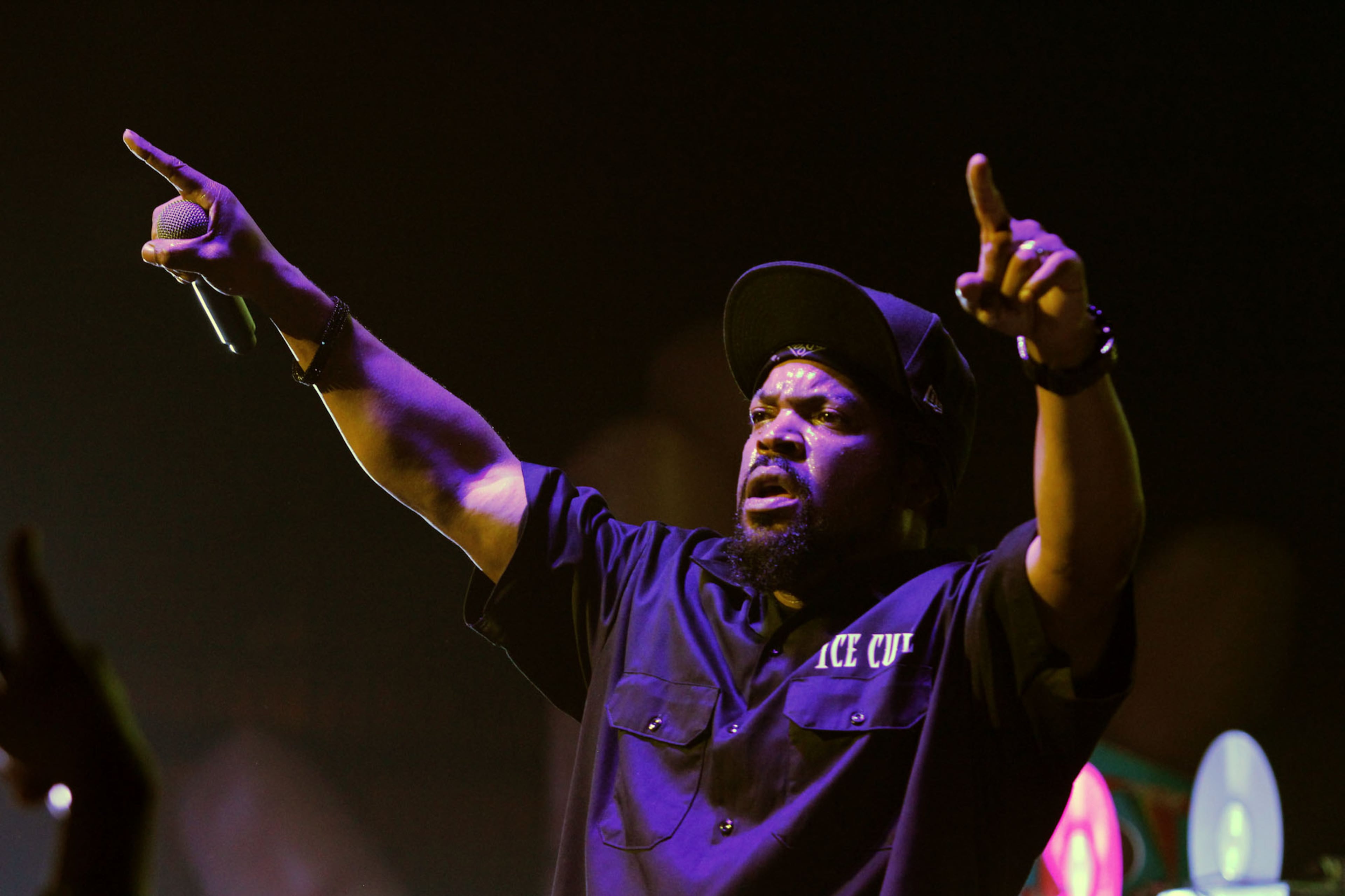 Although Ice Cube is more known for acting and directing these days, he reminded the crowd of his roots as one of the pioneers of West Coast gangsta rap at the Kings of the MIC Tour featuring hip-hop and rap legends De La Soul, Public Enemy and LL Cool J at the Fox Theatre in Atlanta Tuesday, June 4, 2013.