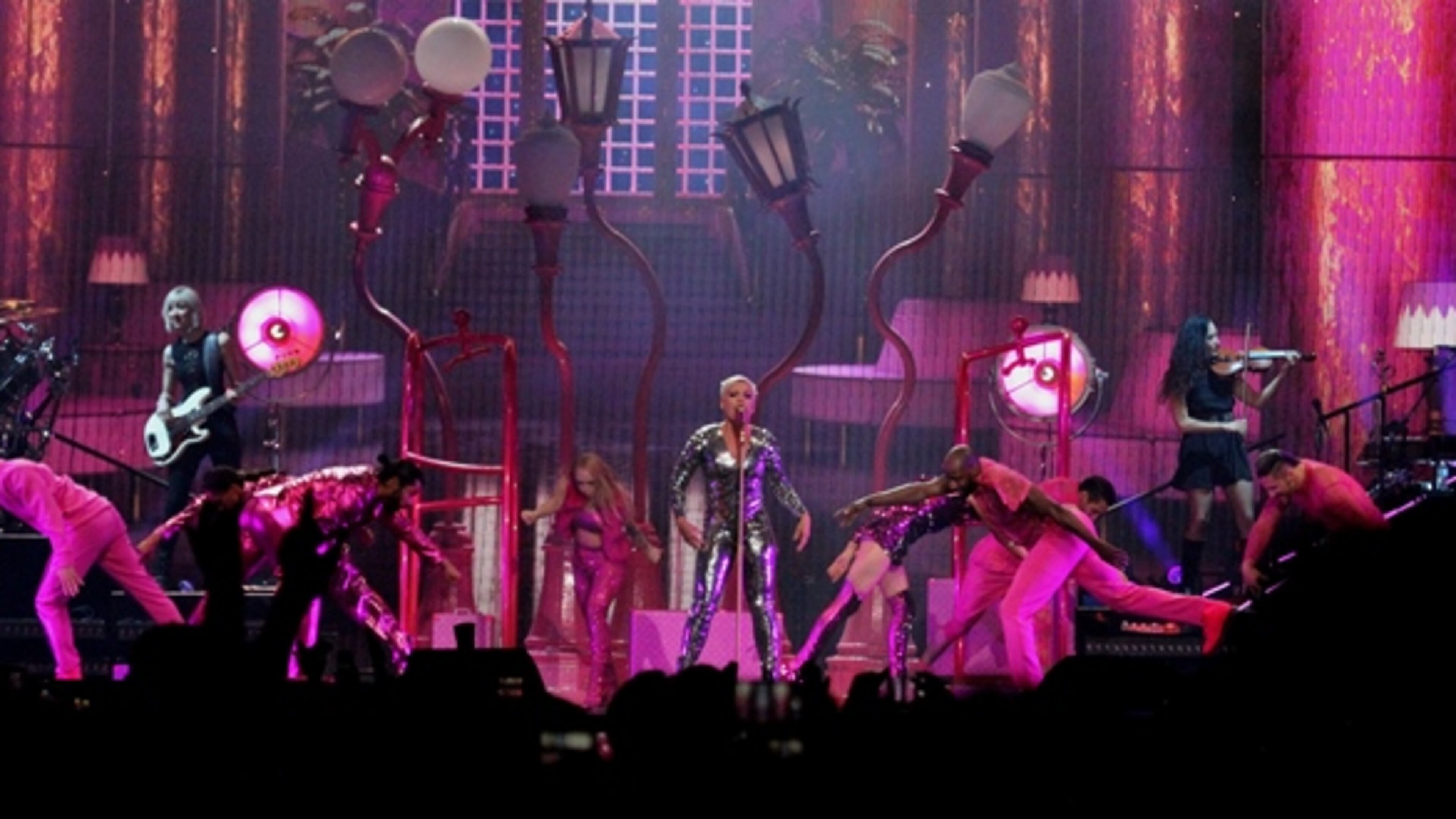 Pink returned to Atlanta's Philips Arena on April 21, 2018 with another dazzling production and sold-out show. Photo: Melissa Ruggieri/AJC