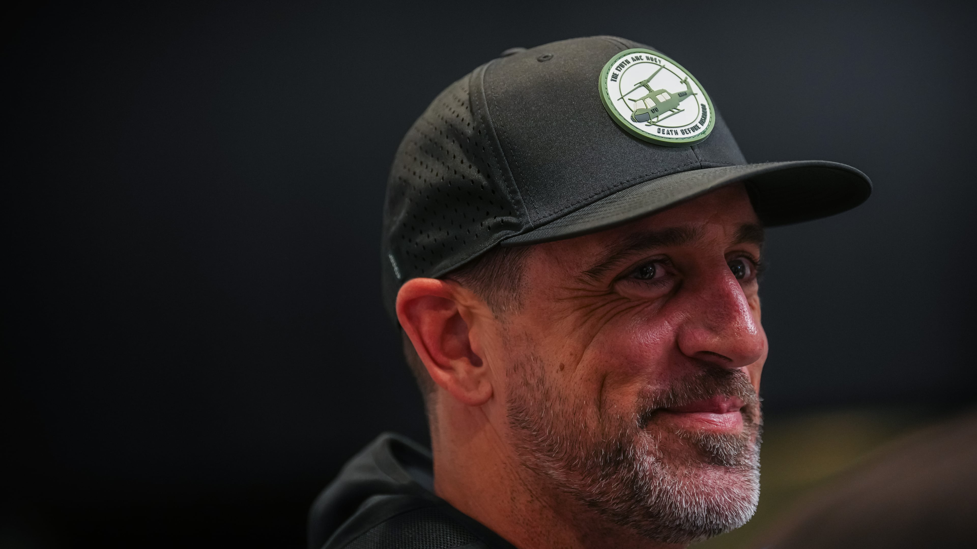 Pittsburgh Steelers quarterback Aaron Rodgers leaves a press conference in Paris, Friday, Oct. 23, 2026. (AP Photo/Aurelien Morissard)