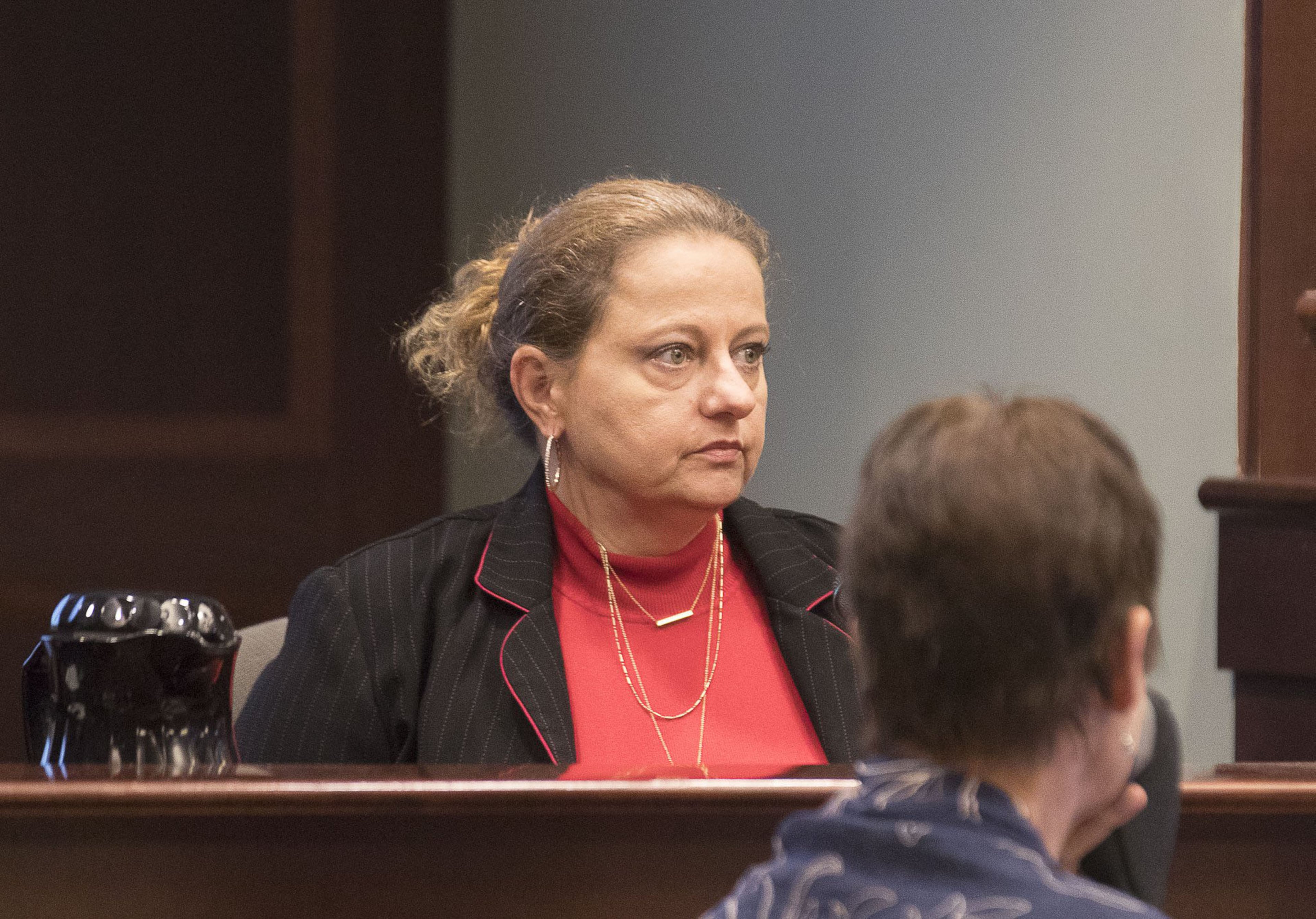 Cynthia Tate testifies during the trial of Jennifer and Joseph Rosenbaum in front of Henry County Chief Judge Brian Amero at Henry County Superior Court in McDonough on July 11, 2019. Tate watched Laila Daniel for a period of months when Laila was 1 year old. Tate testified that Laila showed no signs of abuse and was healthy while in her home. (Alyssa Pointer/alyssa.pointer@ajc.com)