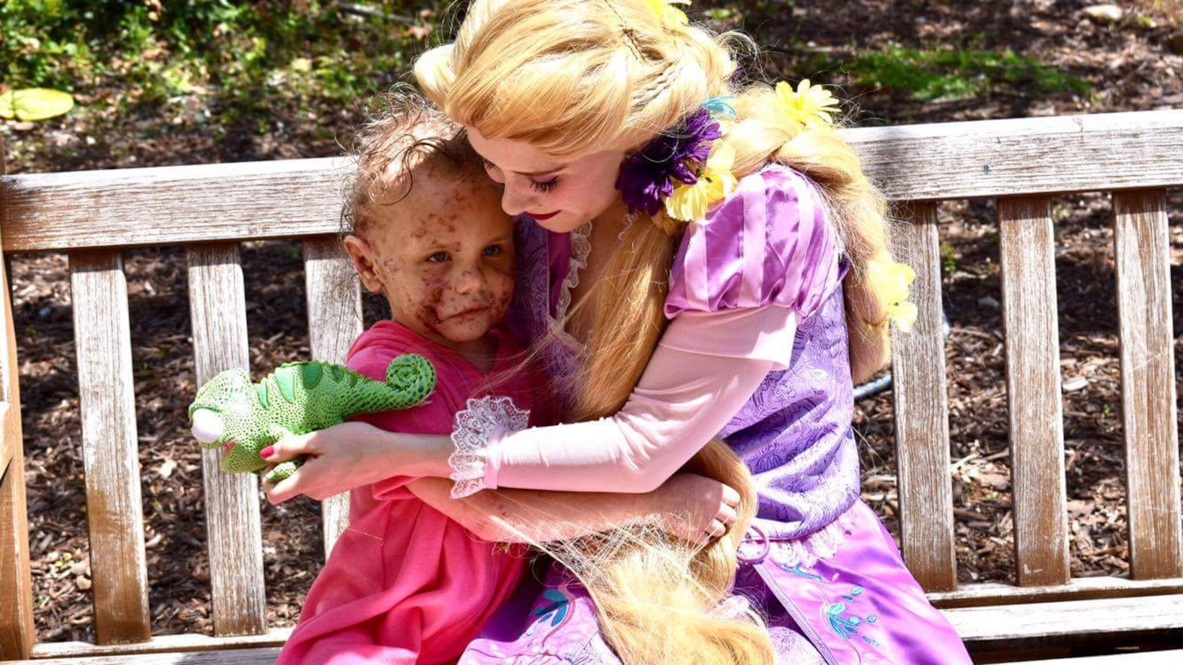Kadence Johnson meets the Princess Rapunzel character at Scottish Rite. (Family photo)