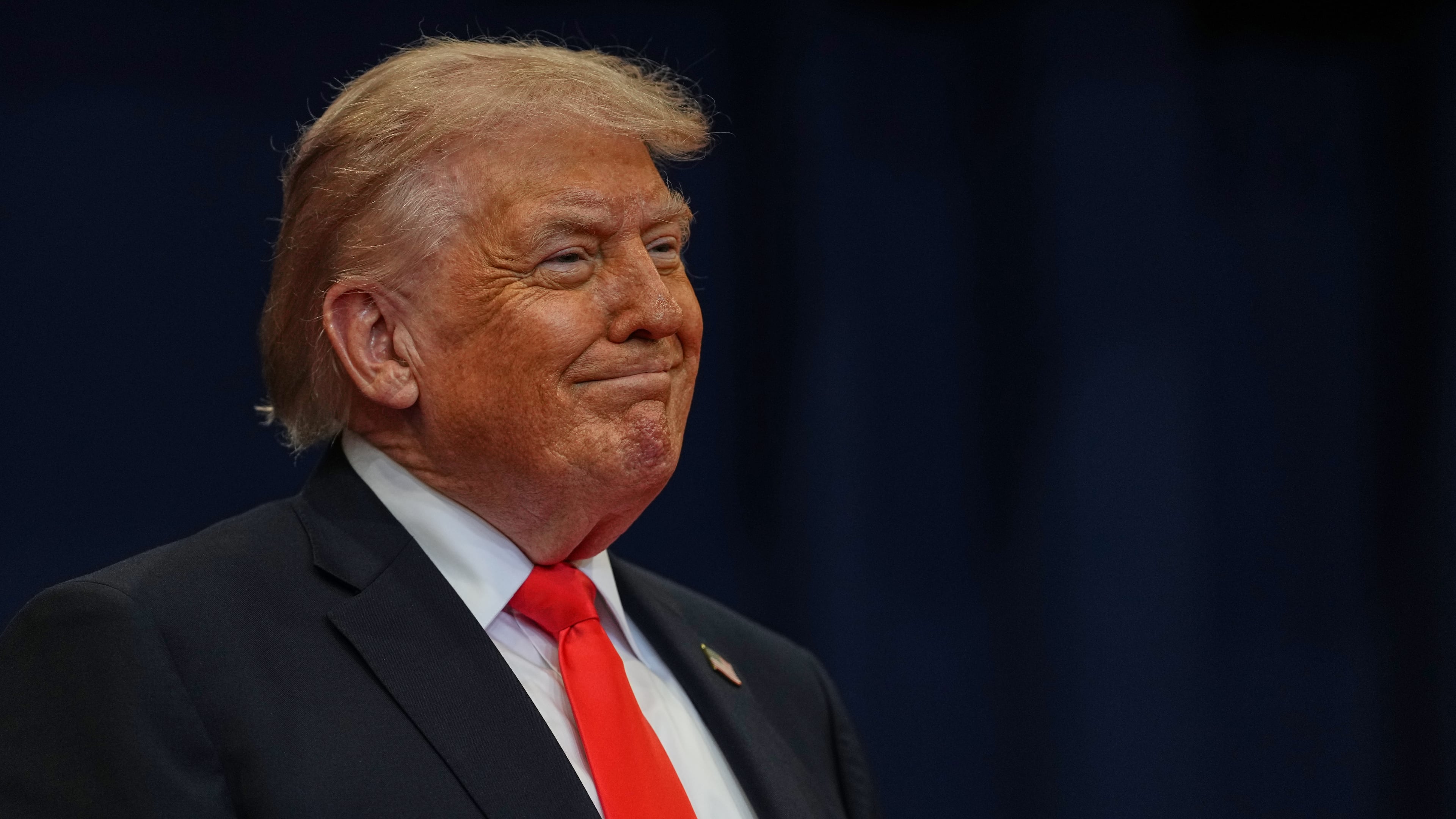 President Donald Trump arrives to speak at a charter school in The Villages, Fla., Friday, May 1, 2026. (AP Photo/Matt Rourke)