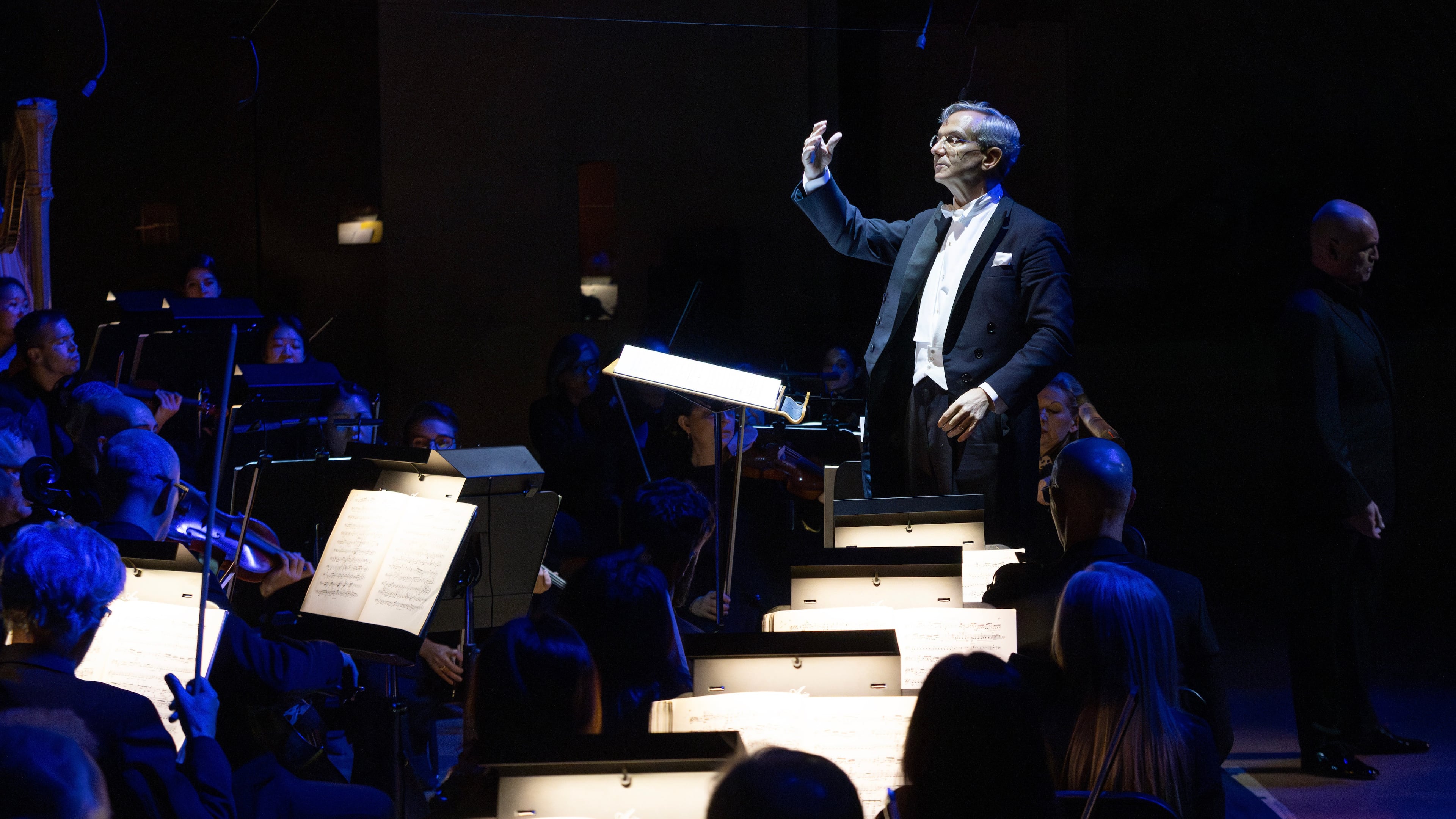 This image released by the Dallas Symphony Orchestra shows Fabio Luisi conducting "Götterdämmerung" at the Morton H. Meyerson Symphony Center in Dallas on Oct 8, 2024. (Sylvia Elzafon/Dallas Symphony Orchestra via AP)
