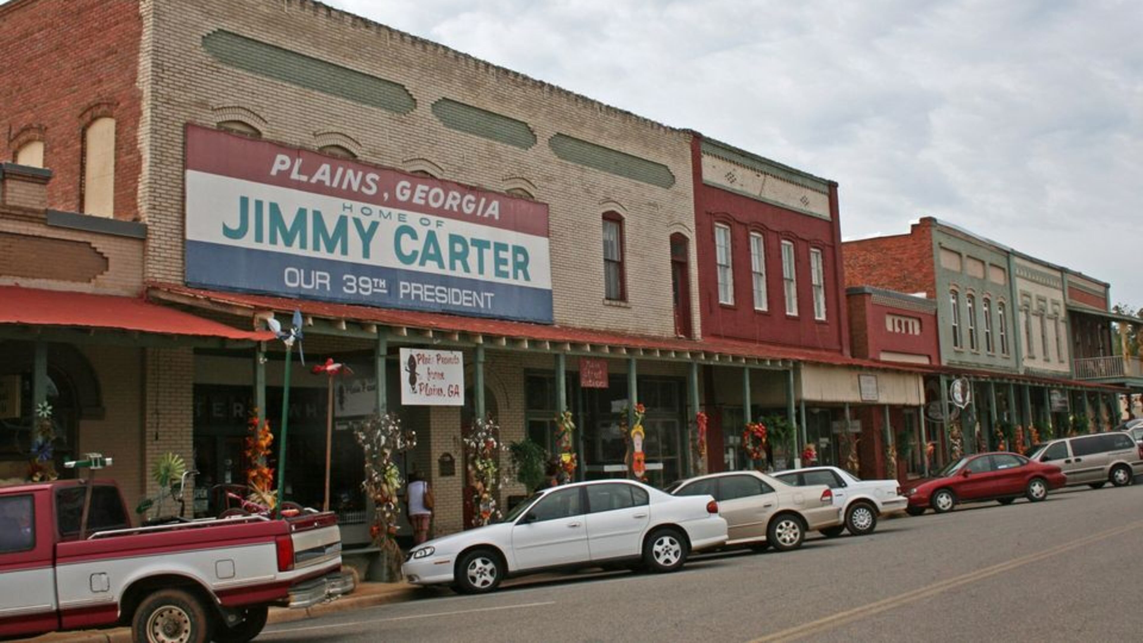 The commercial strip in Plains, the hometown of Jimmy Carter. AJC file