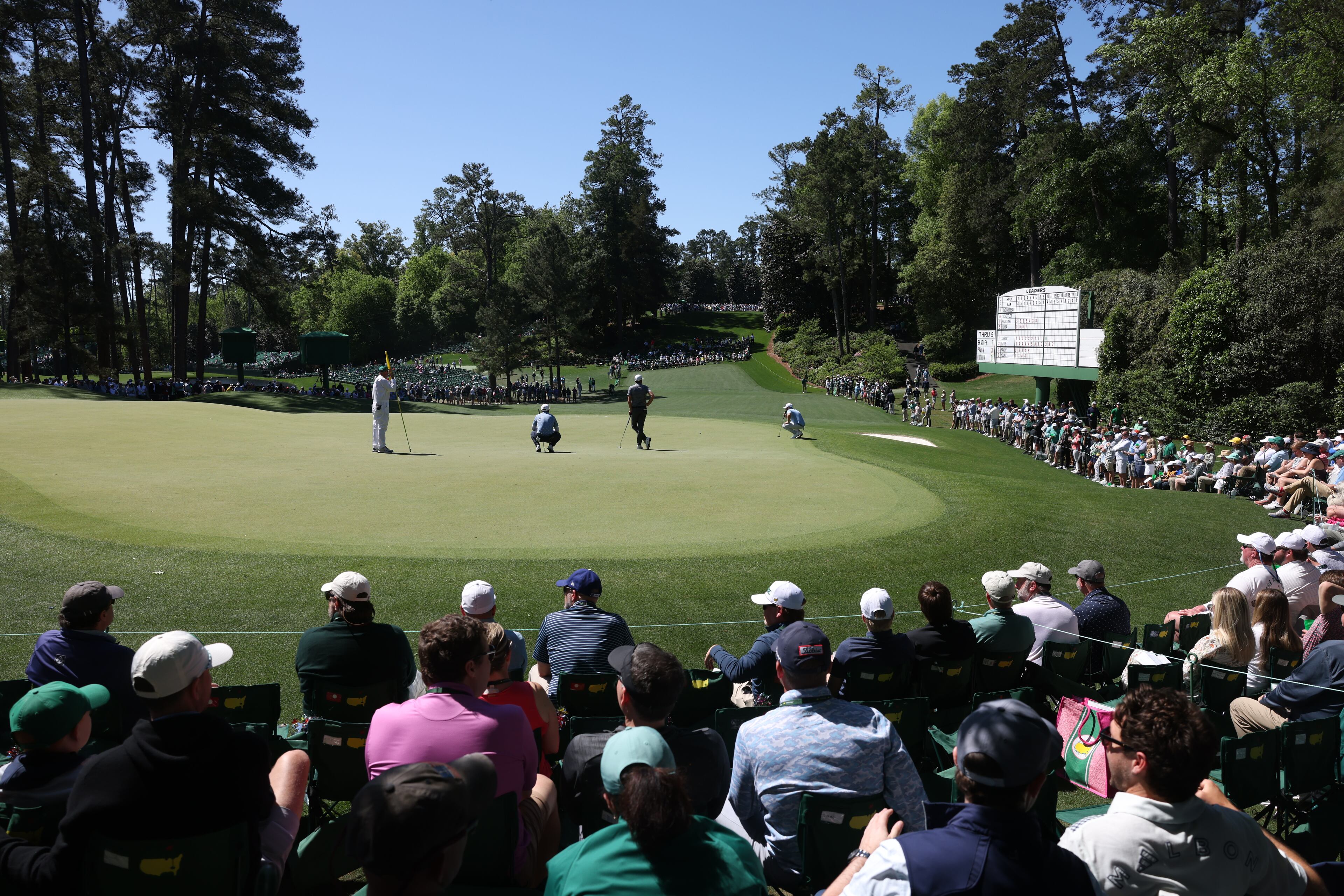 Adam Hadwin prepares to putt on sixth hole during second round of the 2024 Masters Tournament at Augusta National Golf Club, Friday, April 12, 2024, in Augusta, Ga. Jason Getz / Jason.Getz@ajc.com)