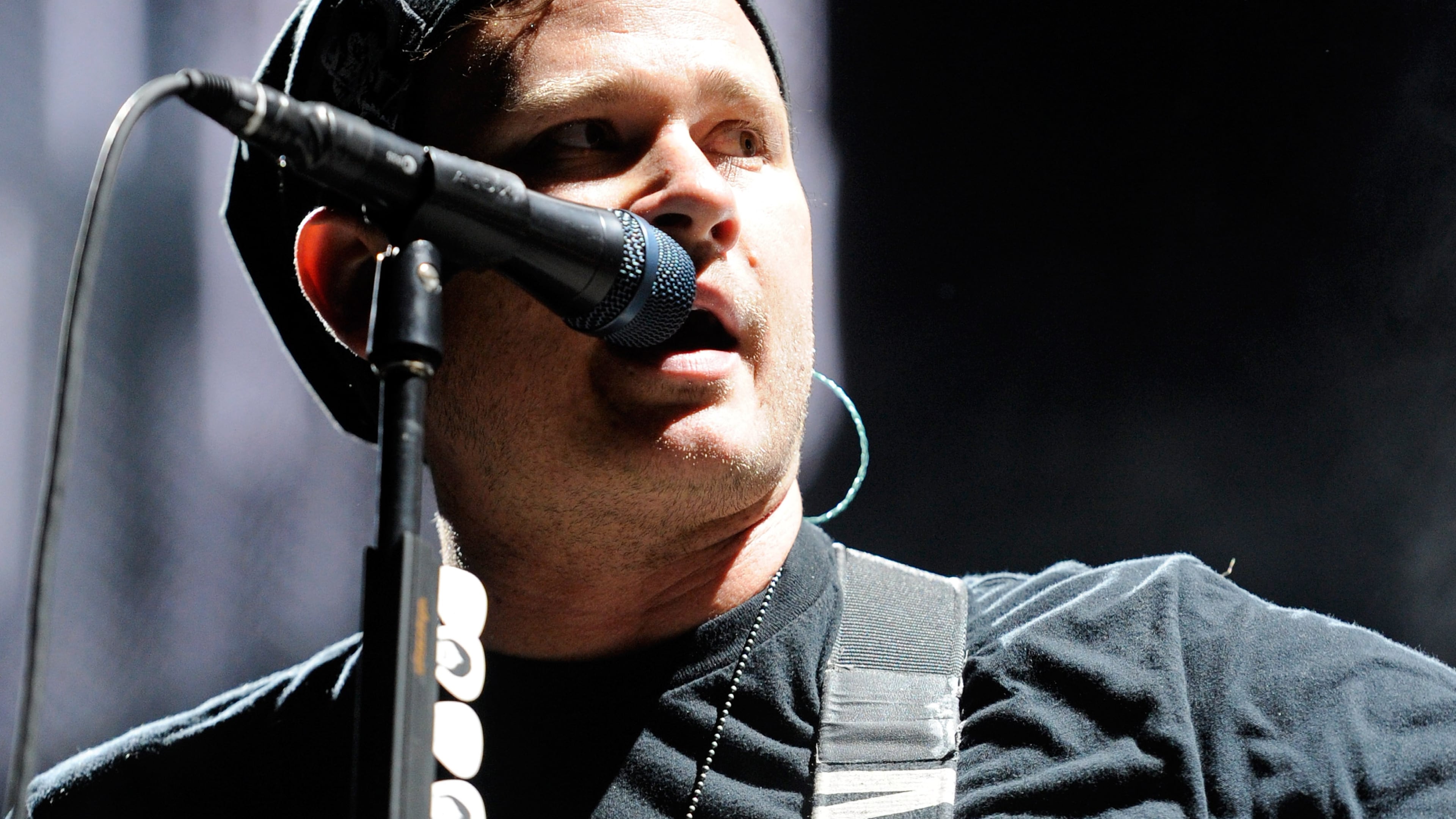 Blink-182 singer/guitarist Tom DeLonge performs at the Red Rock Casino as the band tours in support of the album "Neighborhoods" on Oct. 7, 2011, in Las Vegas.