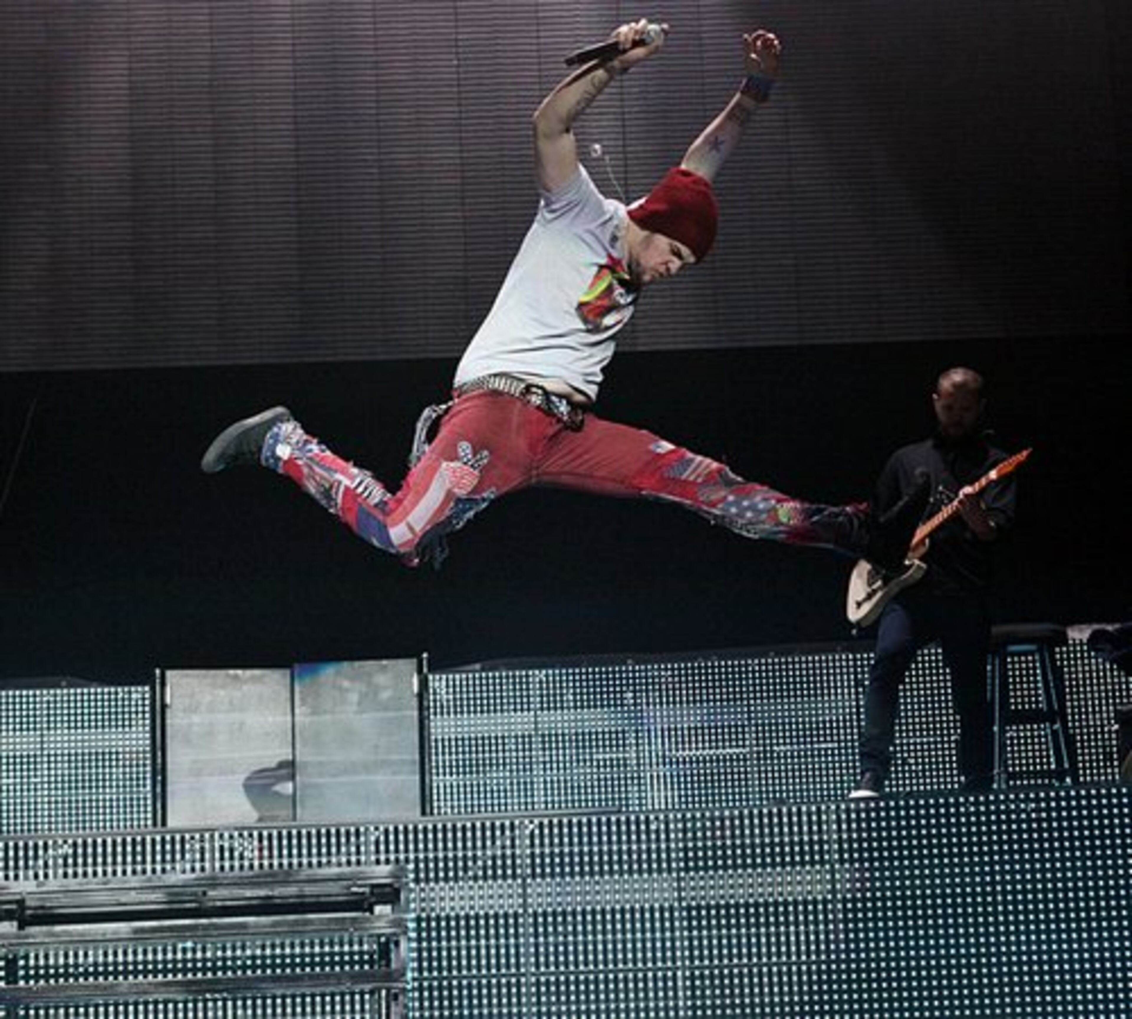 A high flying James Durbin performs.