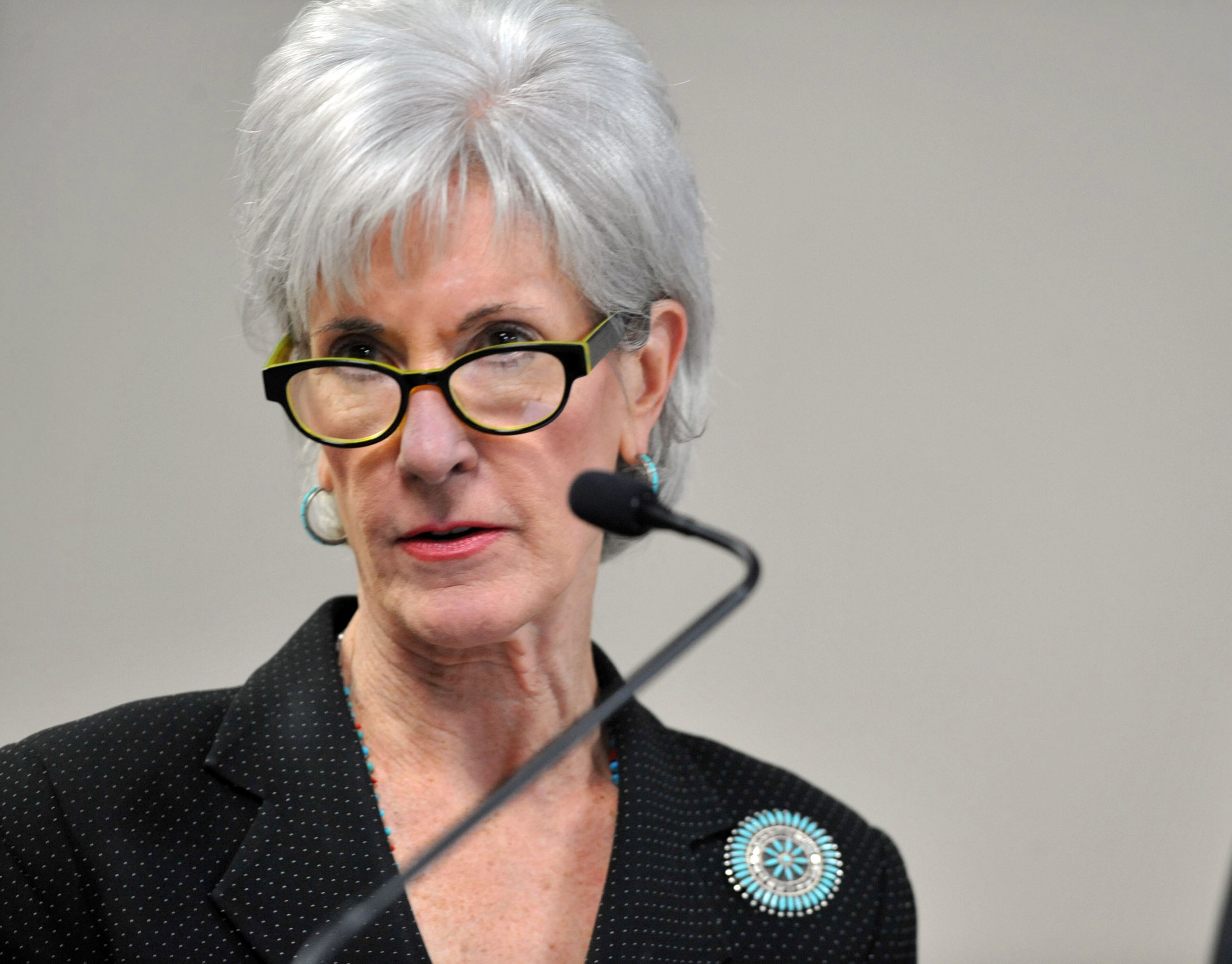 NOVEMBER 8, 2013 ATLANTA HHS Secretary Kathleen Sebelius talks about the Affordable Care Act, dubbed "Obamacare," at the Southside Medical Center in Atlanta, Friday, November 8, 2013. She was in town to discuss enrollment options available to Georgia residents. KENT D. JOHNSON / KDJOHNSON@AJC.COM
