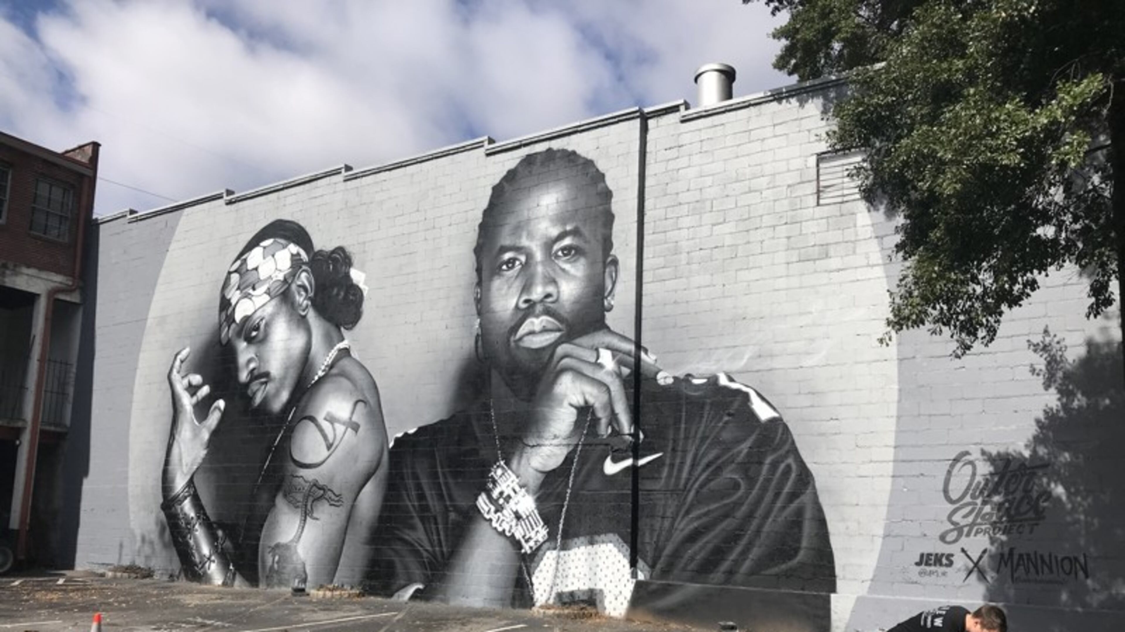 A 30-foot-tall mural of Atlanta hip-hop legends OutKast was painted on the side of a building in Atlanta's Little Five Points neighborhood. TYLER ESTEP / TYLER.ESTEP@AJC.COM