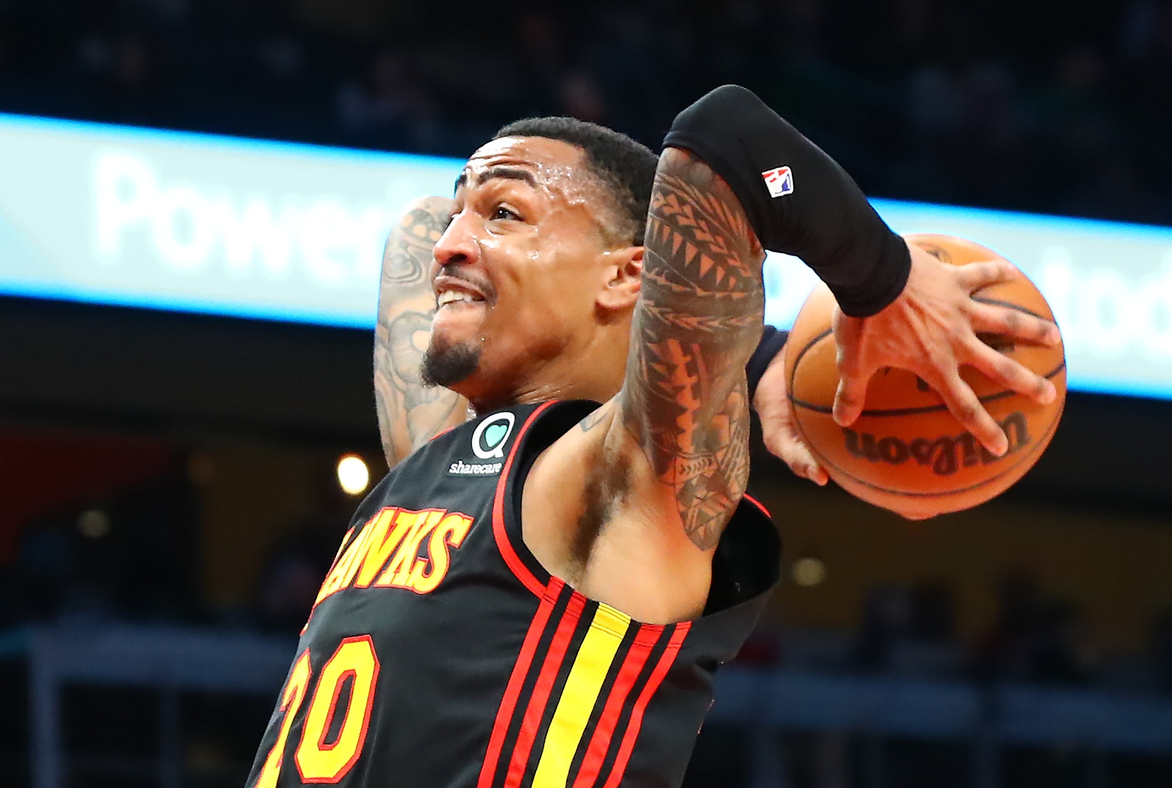 Hawks power forward John Collins has trade value. (Curtis Compton / Curtis.Compton@ajc.com)