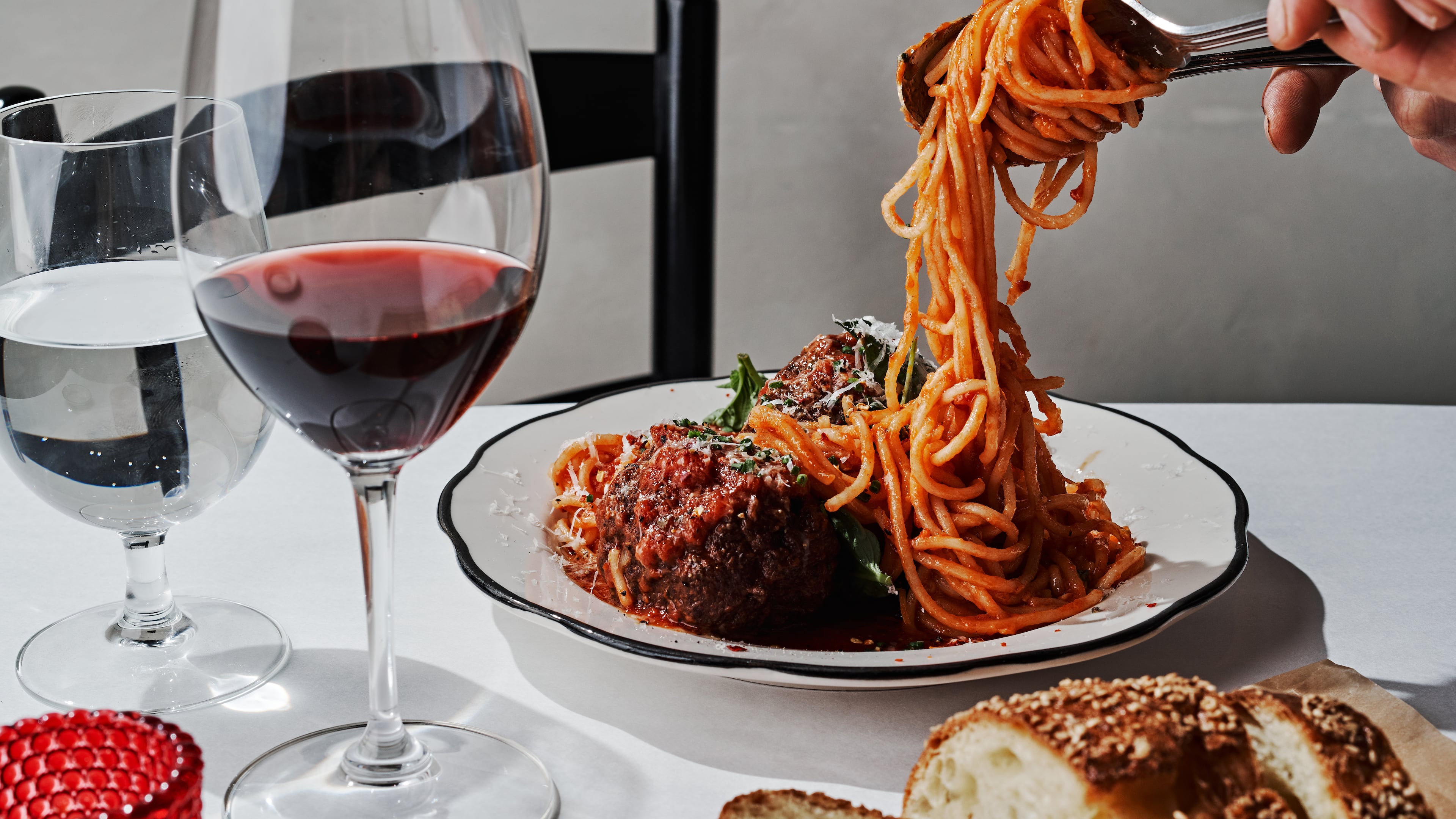 Spaghetti and meatballs from No. 246. (Courtesy of Andrew Thomas Lee)