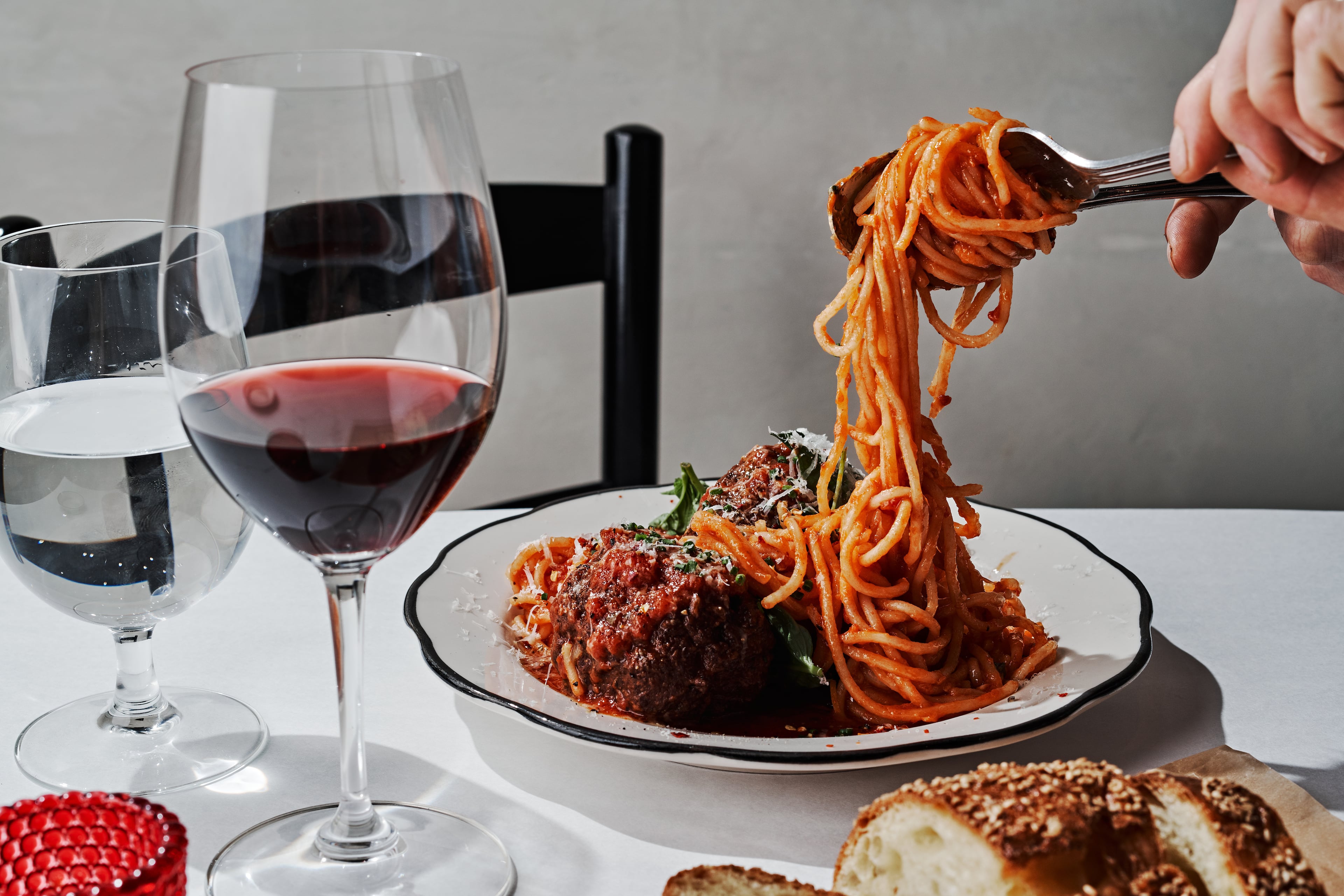 Spaghetti and meatballs from No. 246. (Courtesy of Andrew Thomas Lee)