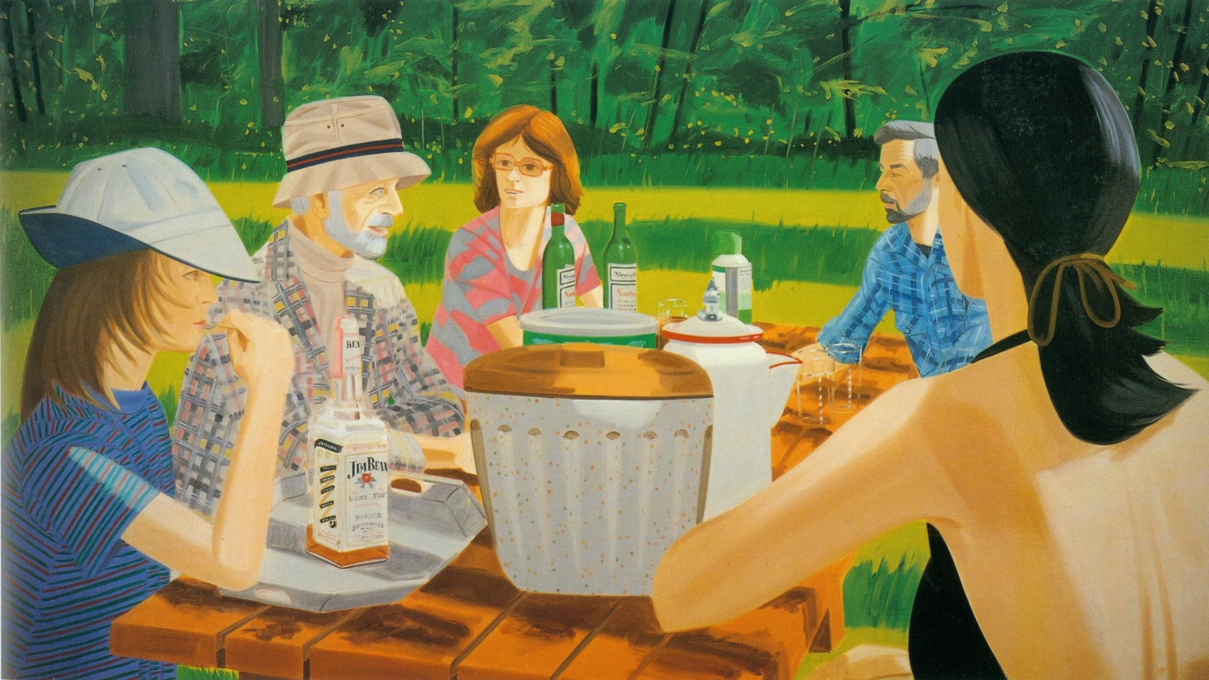 “Summer Picnic” from 1975 shows artist Alex Katz’s growing interest in locating his subjects in the landscape. It’s part of the show “Alex Katz, This is Now” at the High Museum of Art. CONTRIBUTED BY MARLBOROUGH GALLERY, NEW YORK