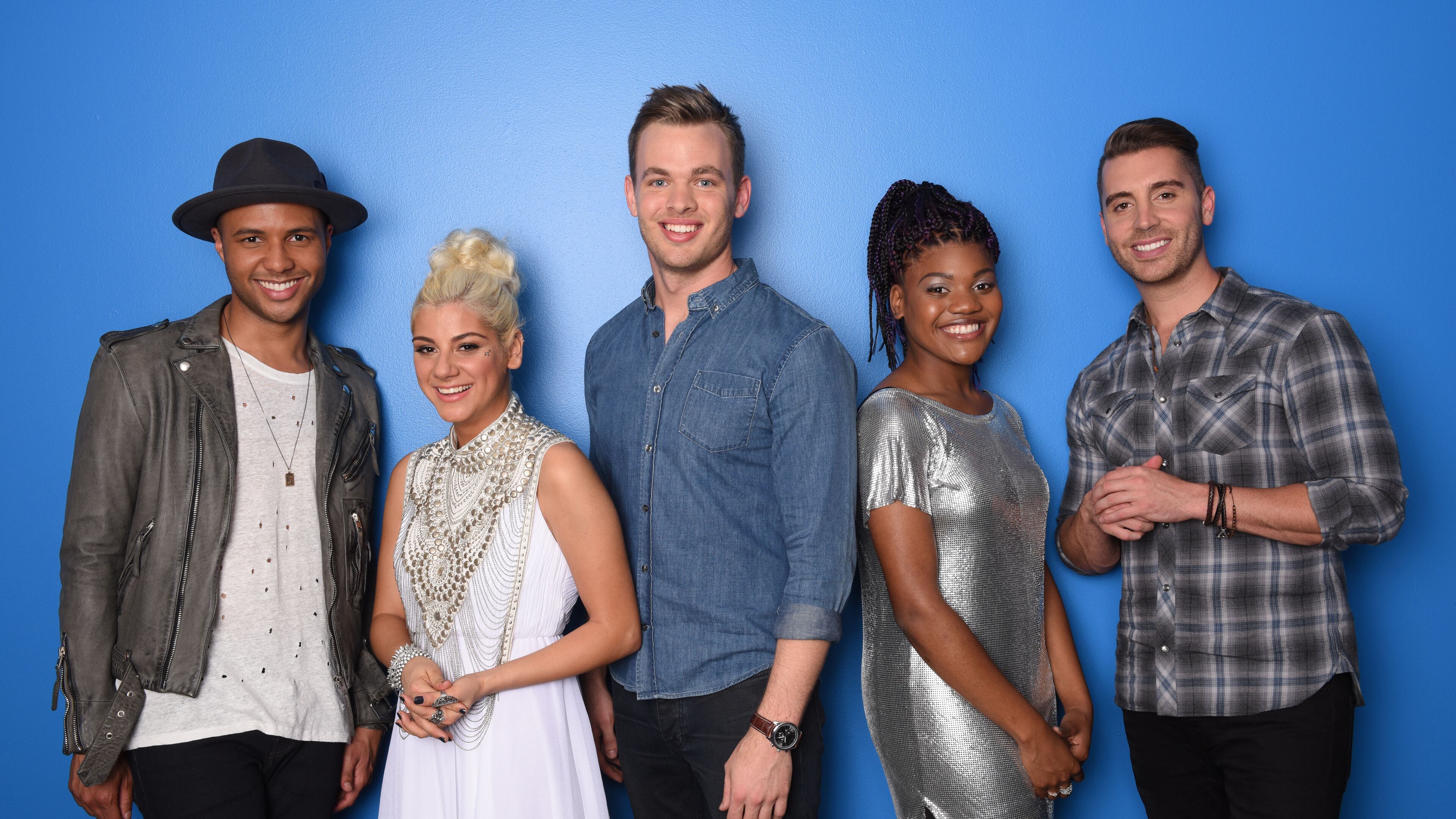 AMERICAN IDOL XIV: Top 5: L-R: Rayvon Owen, Jax, Clark Beckham, Tyanna Jones and Nick Fradiani. CR: Michael Becker / FOX. This image is embargoed until 10:00PM PT. AMERICAN IDOL XIV: Top 5: L-R: Rayvon Owen, Jax, Clark Beckham, Tyanna Jones and Nick Fradiani. CR: Michael Becker / FOX. This image is embargoed until 10:00PM PT.