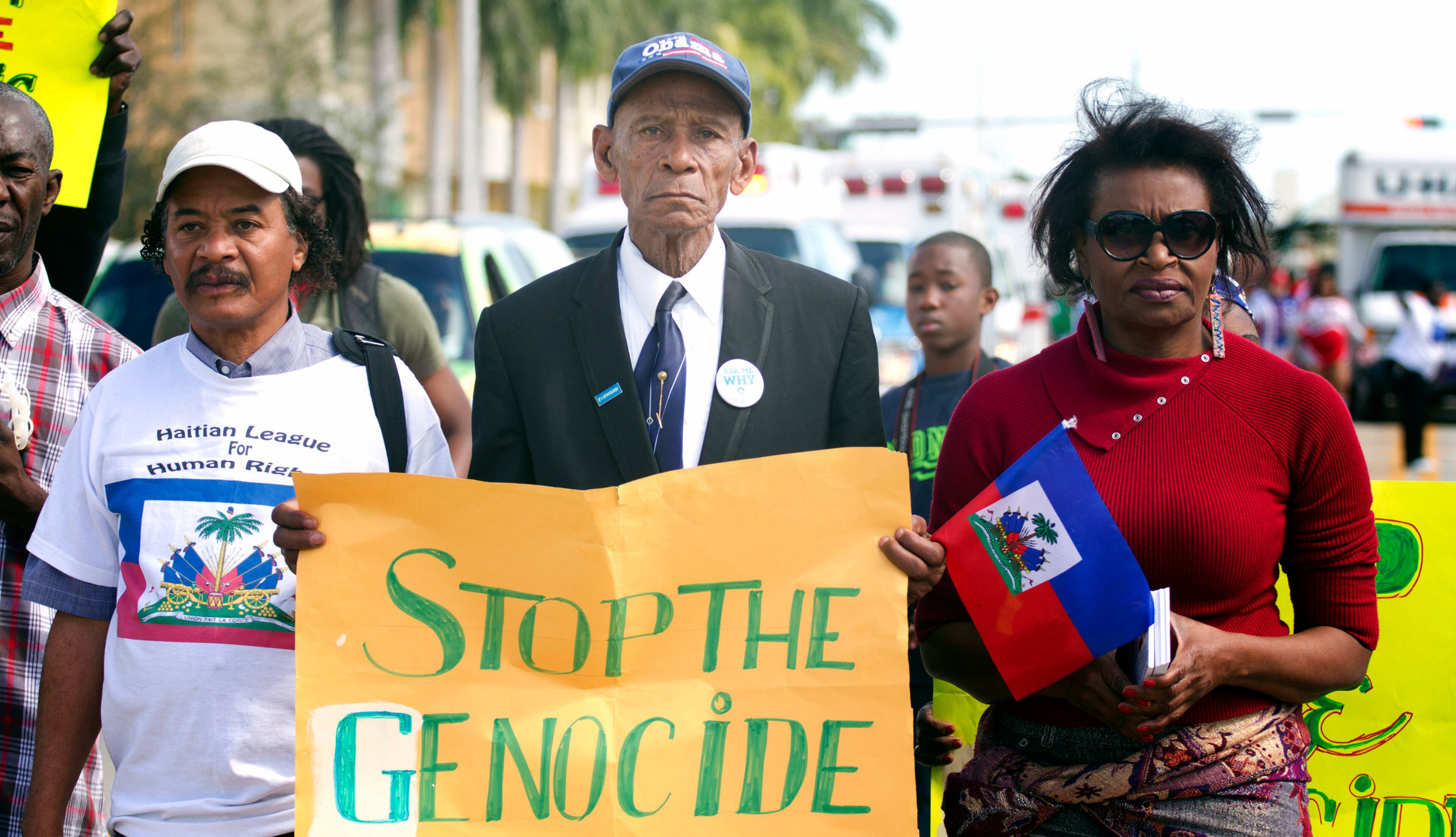 Members of the Haitian League of Human Rights demand that the Dominican Republic give Haitians living there more rights and protection during the MLK parade in Miami, Monday, Jan. 20, 2014. Dr. Martin Luther King, Jr. is honored across the country annually on the third Monday in January with Martin Luther King, Jr. Day. He was the most visible figure in the Civil Rights movement.