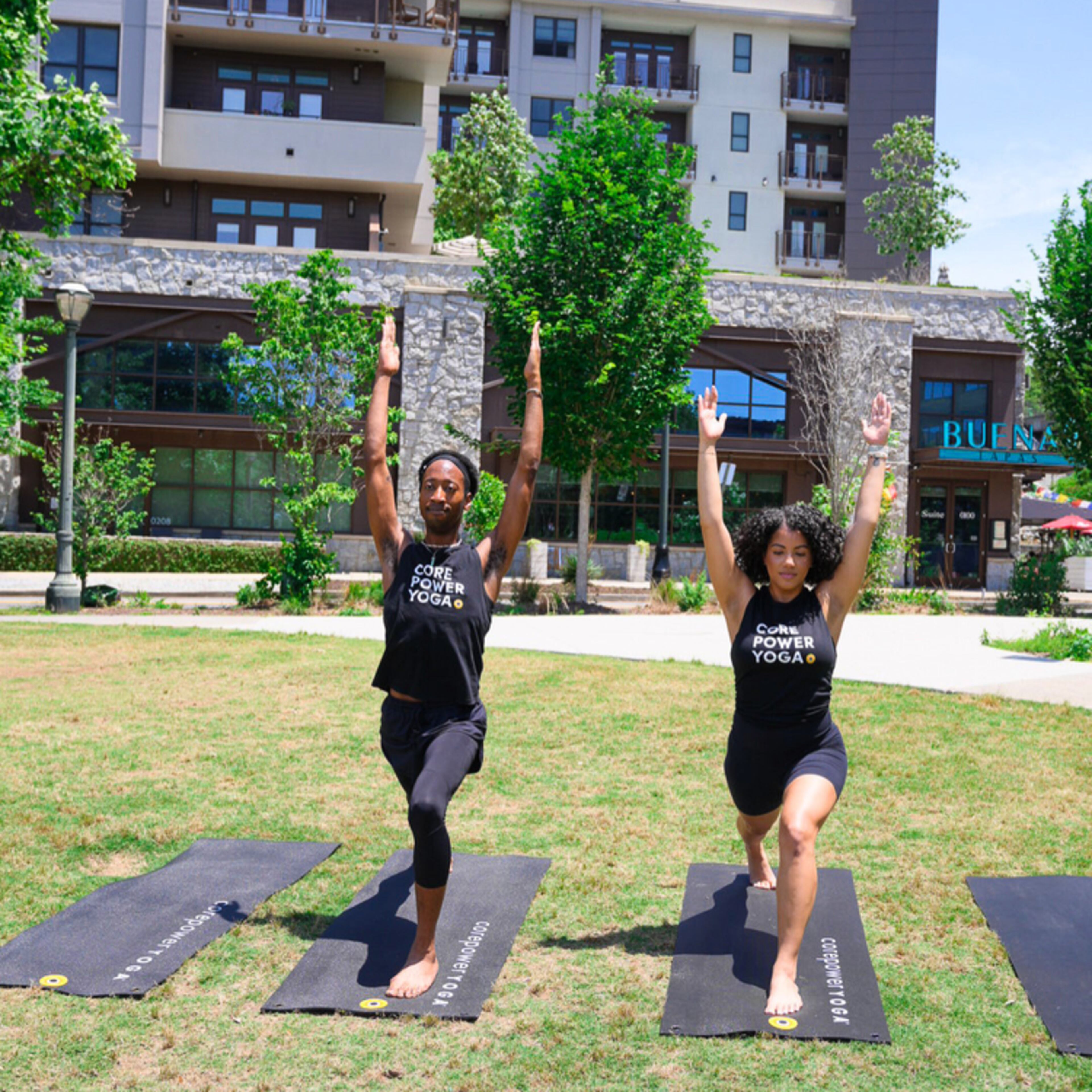 Core Power Yoga will offer a free outdoor yoga class followed by tapas specials at Buena Vida Tapas Bar. (Courtesy of O'Kelly Marketing)