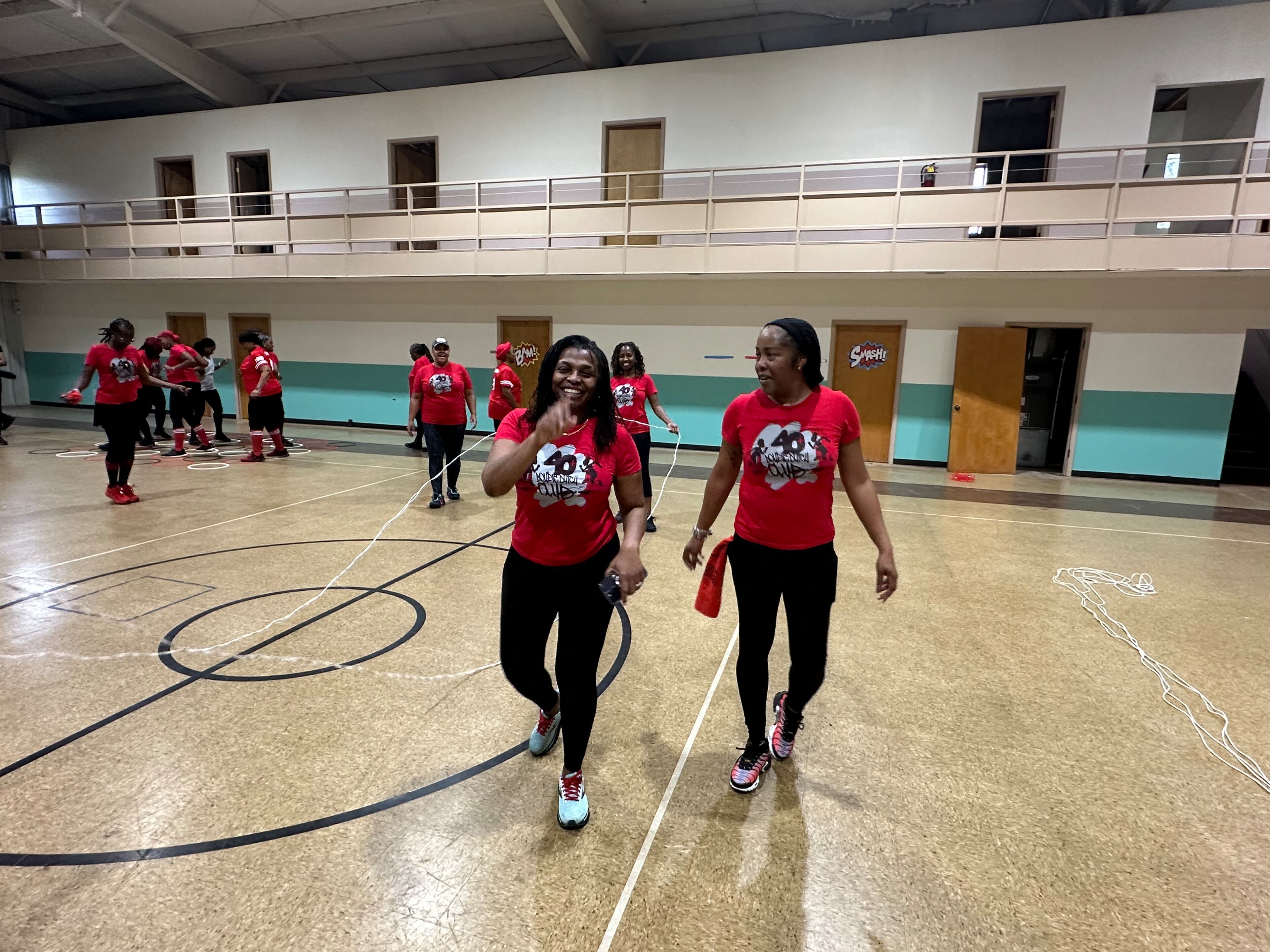 Denise Word (R) is co-captain of the 40+ Double Dutch Club which was formed in July 2020 as a sub-club of the Chicago-based organization.