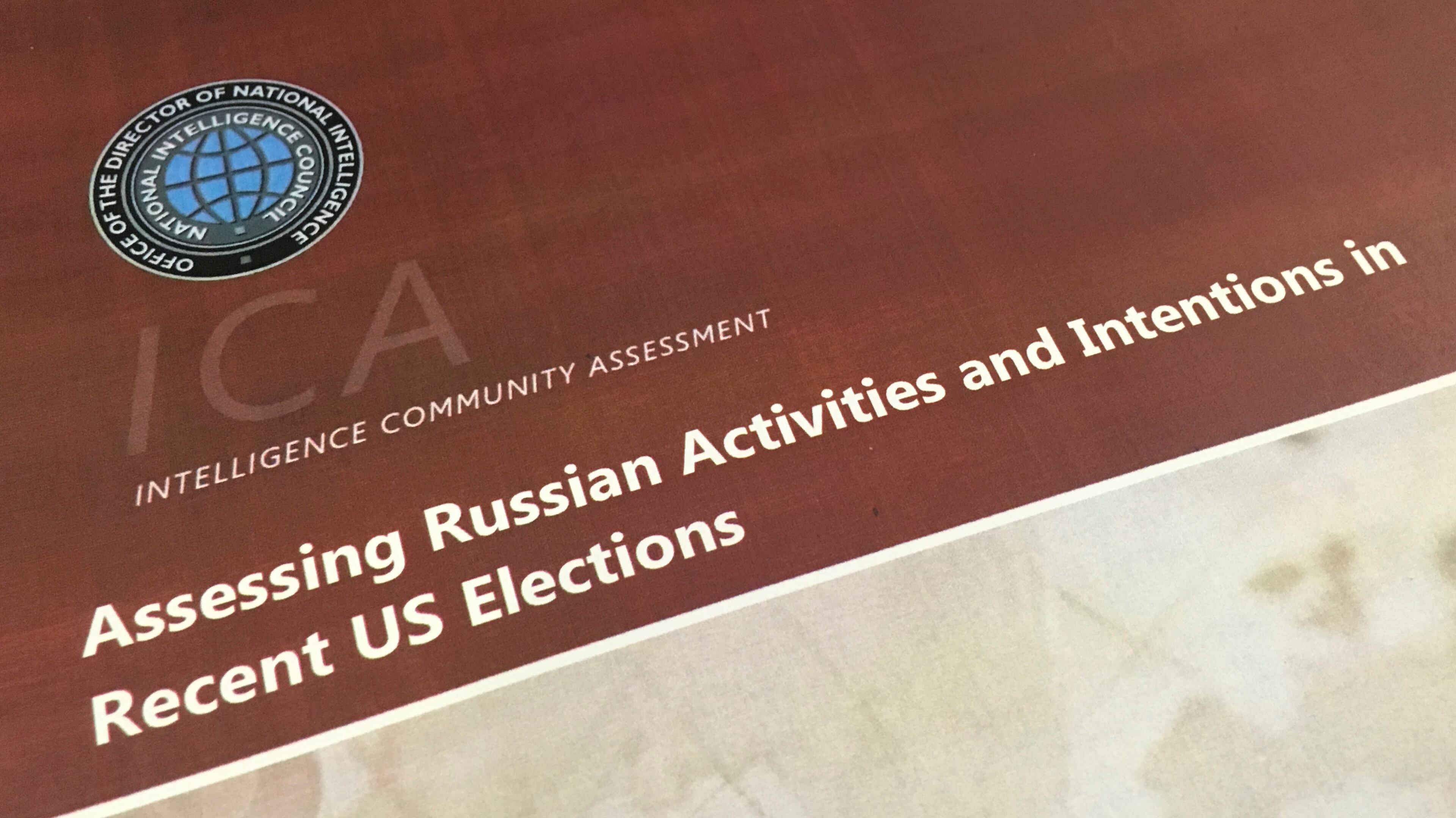 A part of the declassified version Intelligence Community Assessment on Russia's efforts to interfere with the U.S. political process. AP/Jon Elswick