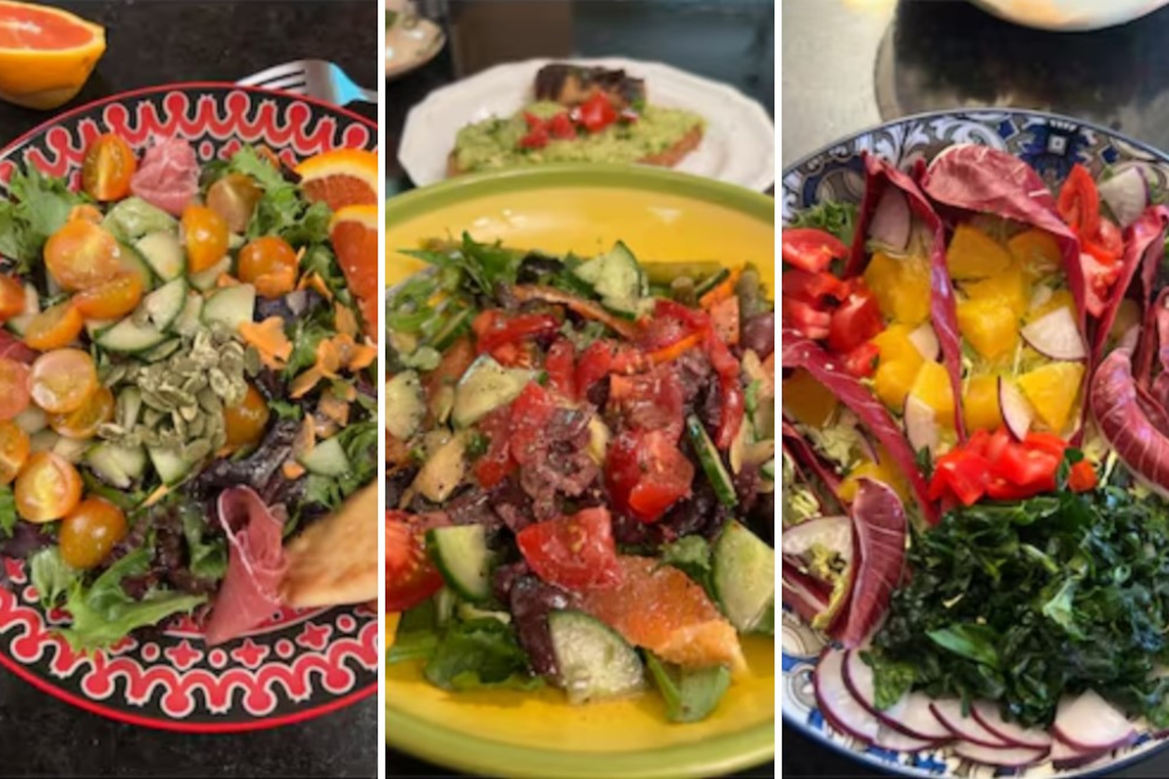 A trio of salads by Mike Jordan. (Mike Jordan/AJC)