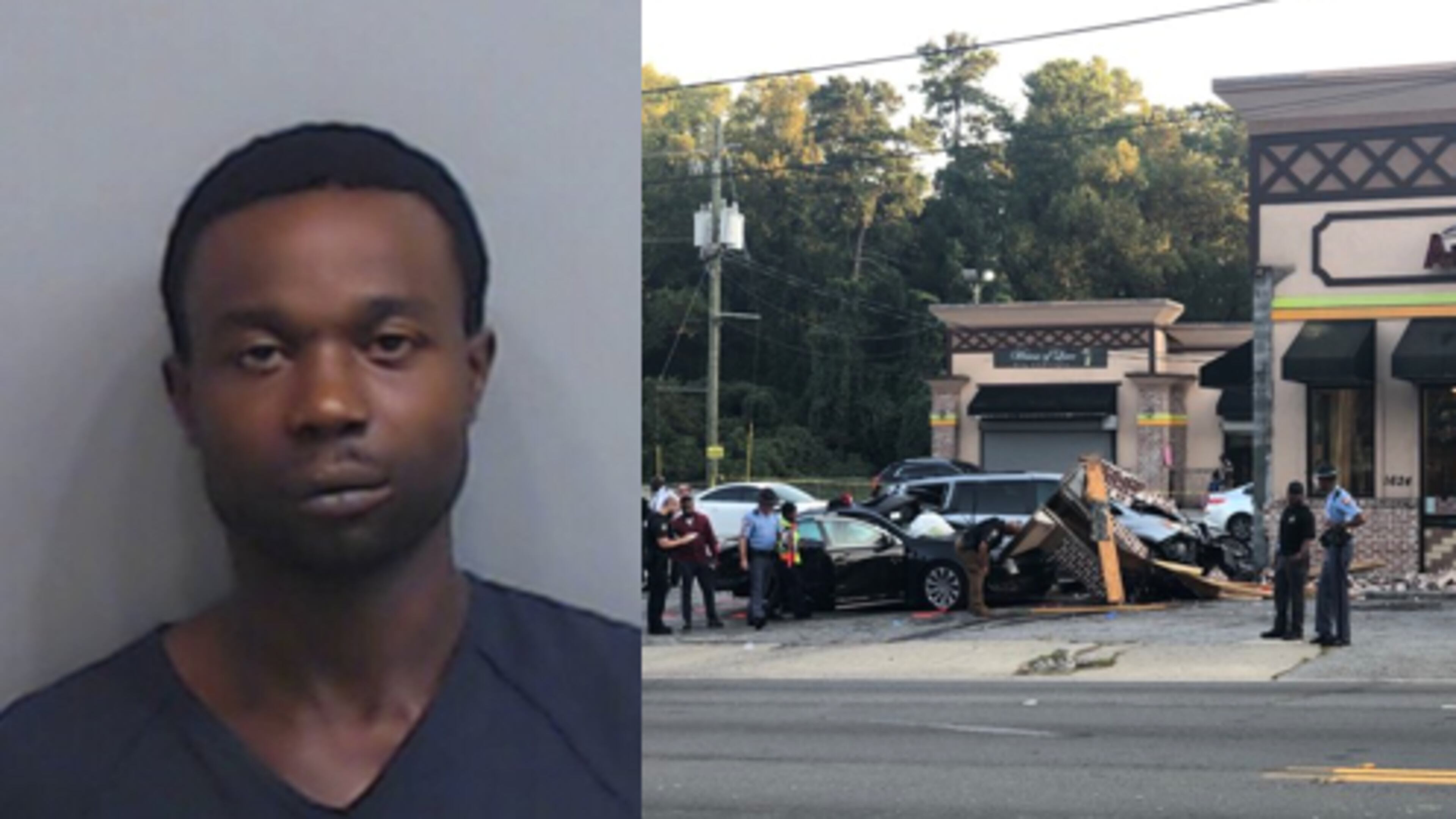 Jonathan Maurice Rice is accused of driving a homicide victim's car into a pedestrian and an American Deli in northwest Atlanta on Wednesday.