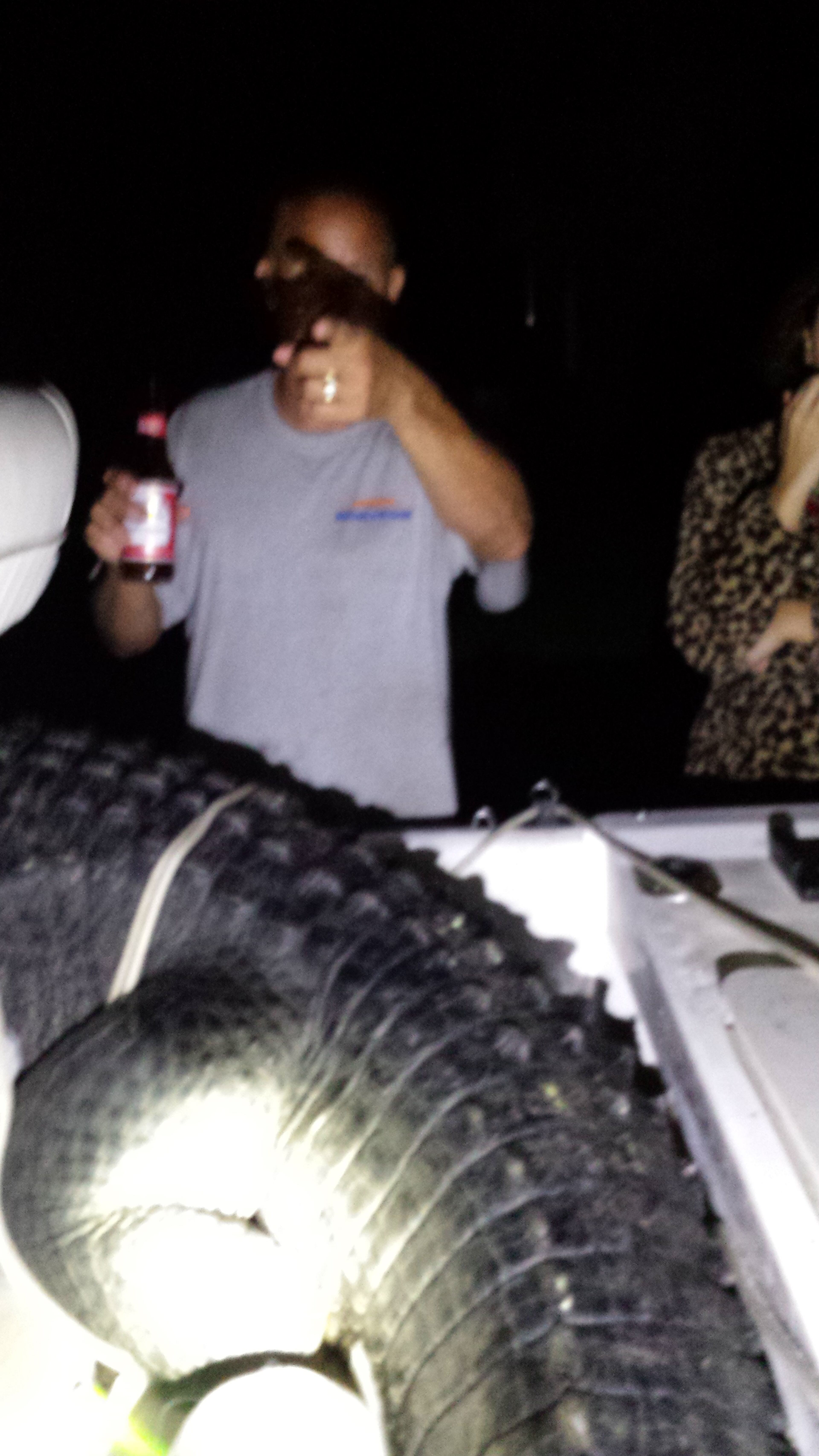 Man captures huge alligator in the St. Johns River in St. Johns County near the Riverdale Boat ramp.