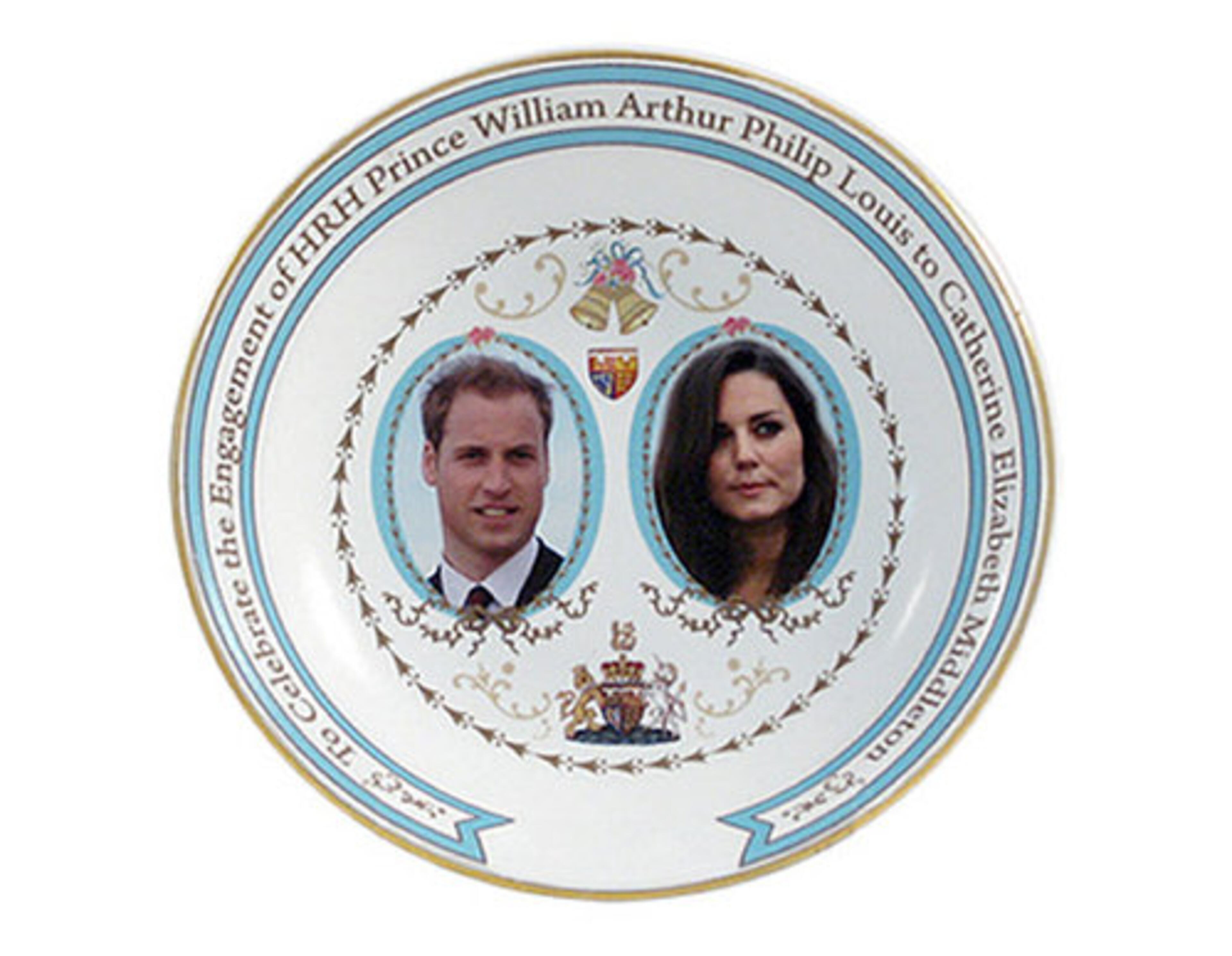 This image made available in London by Aynsley China shows one of a series of designs for a new range of china pieces which went into production Tuesday Nov. 16, 2010, following the announcement of Prince William and Kate Middleton's engagement.