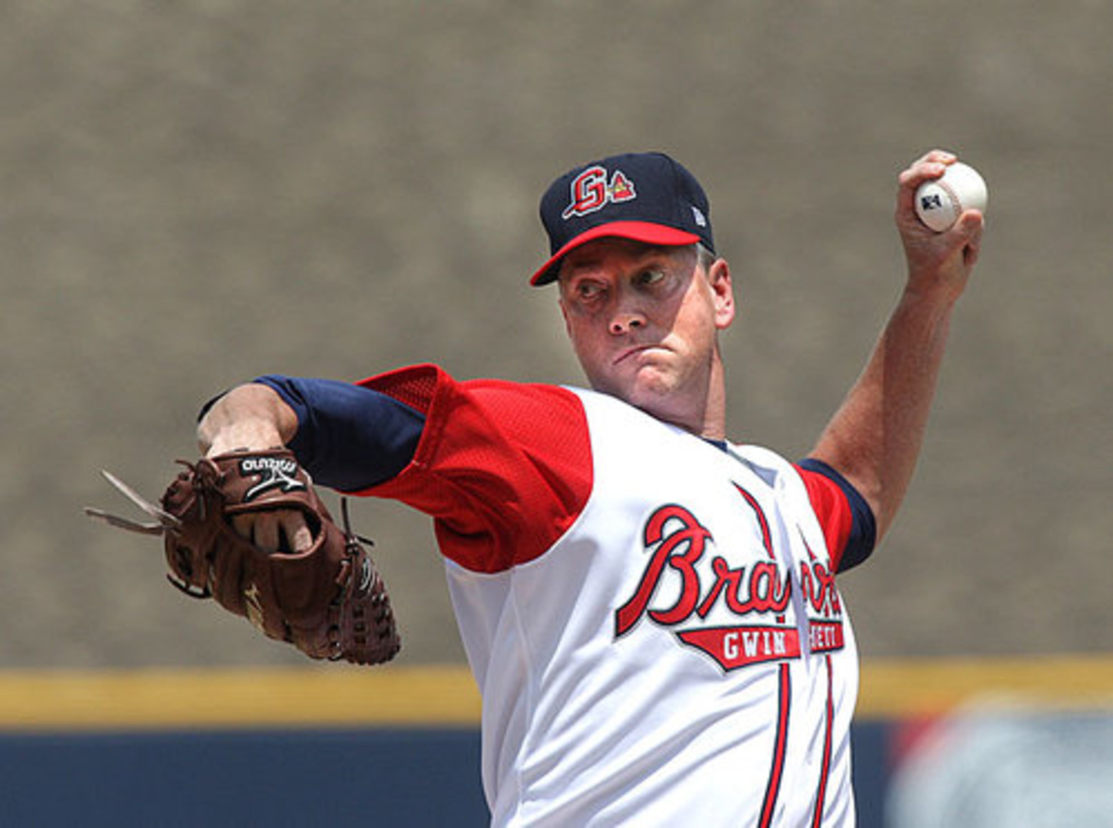 Glavine pitched five scoreless innings for Gwinnett.