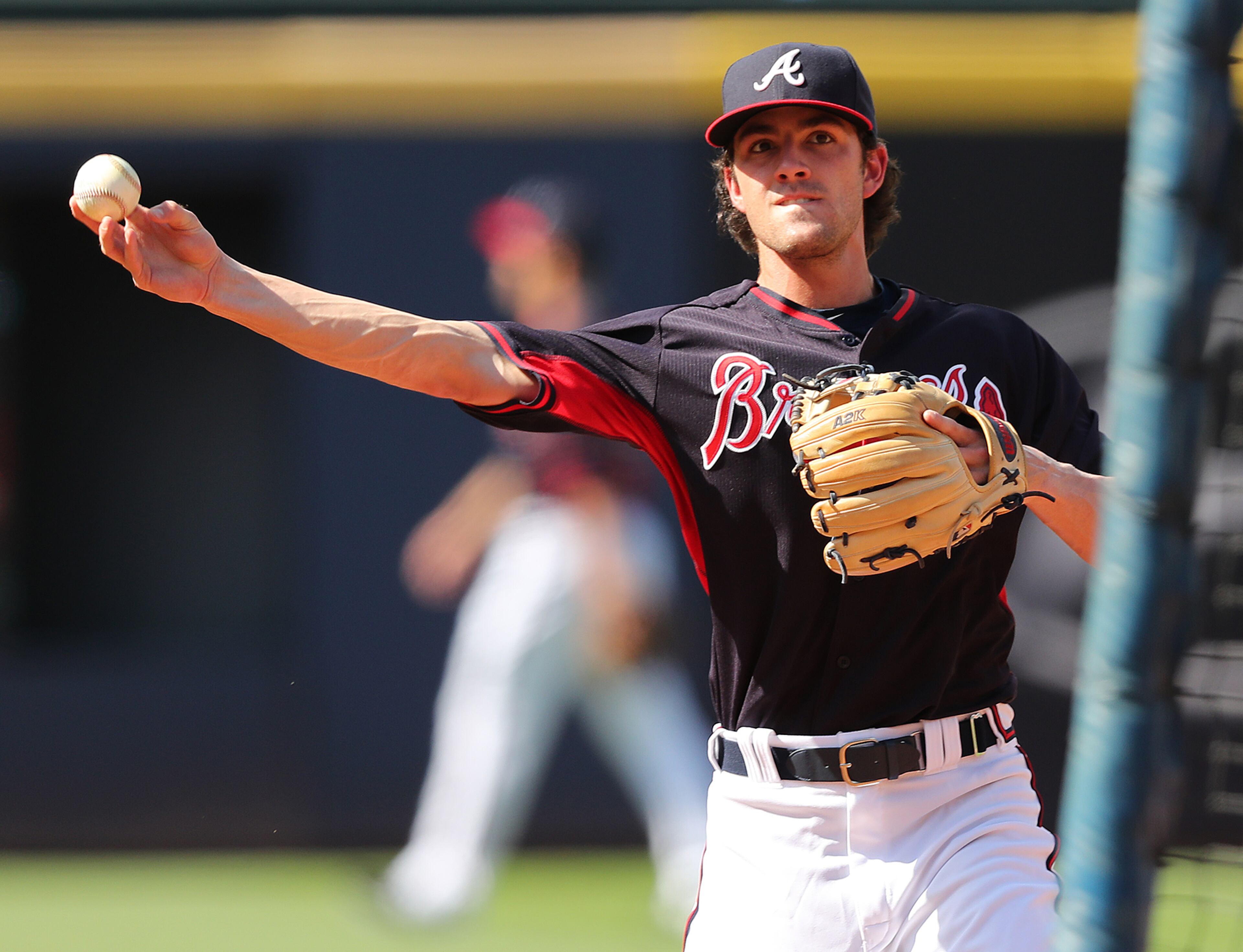 081716 ATLANTA: Braves top prospect Dansby Swanson fields a ball at shortstop during batting practice while making his MLB debut at Turner Field to play the Twins in a baseball game on Wednesday, August 17, 2016, in Atlanta. Curtis Compton /ccompton@ajc.com