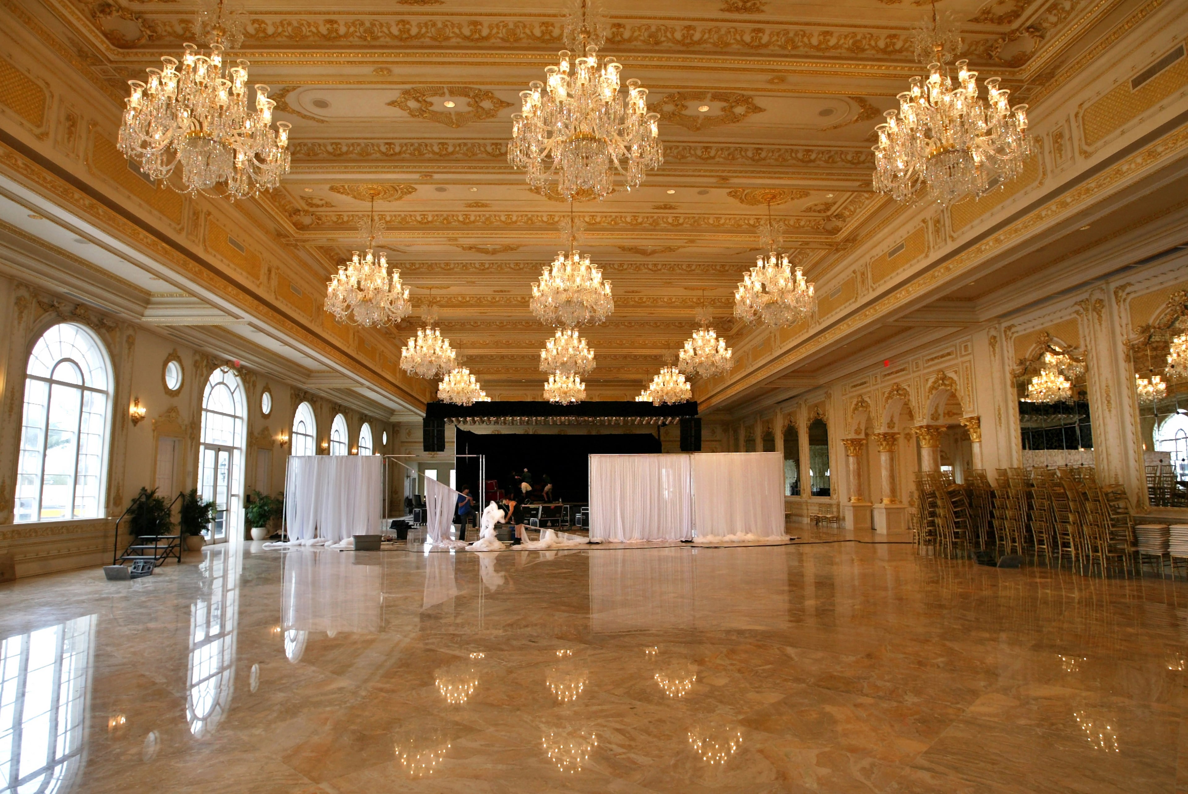 PALM BEACH; 1/14/05: The new Donald J. Trump Grand Ballroom, at Mar-a-Lago. Photo by Lannis Waters/ The Palm Beach Post ..... NOT FOR DISTRIBUTION OUTSIDE COX PAPERS OUT PALM BEACH, BROWARD, MARTIN, ST. LUCIE, INDIAN RIVER AND OKEECHOBEE COUNTIES IN FLORIDA. ORLANDO OUT. NO SALES. TV OUT. TABLOIDS OUT. MAGAZINES OUT. WIDE WORLD OUT. INTERNET USE OUT.
