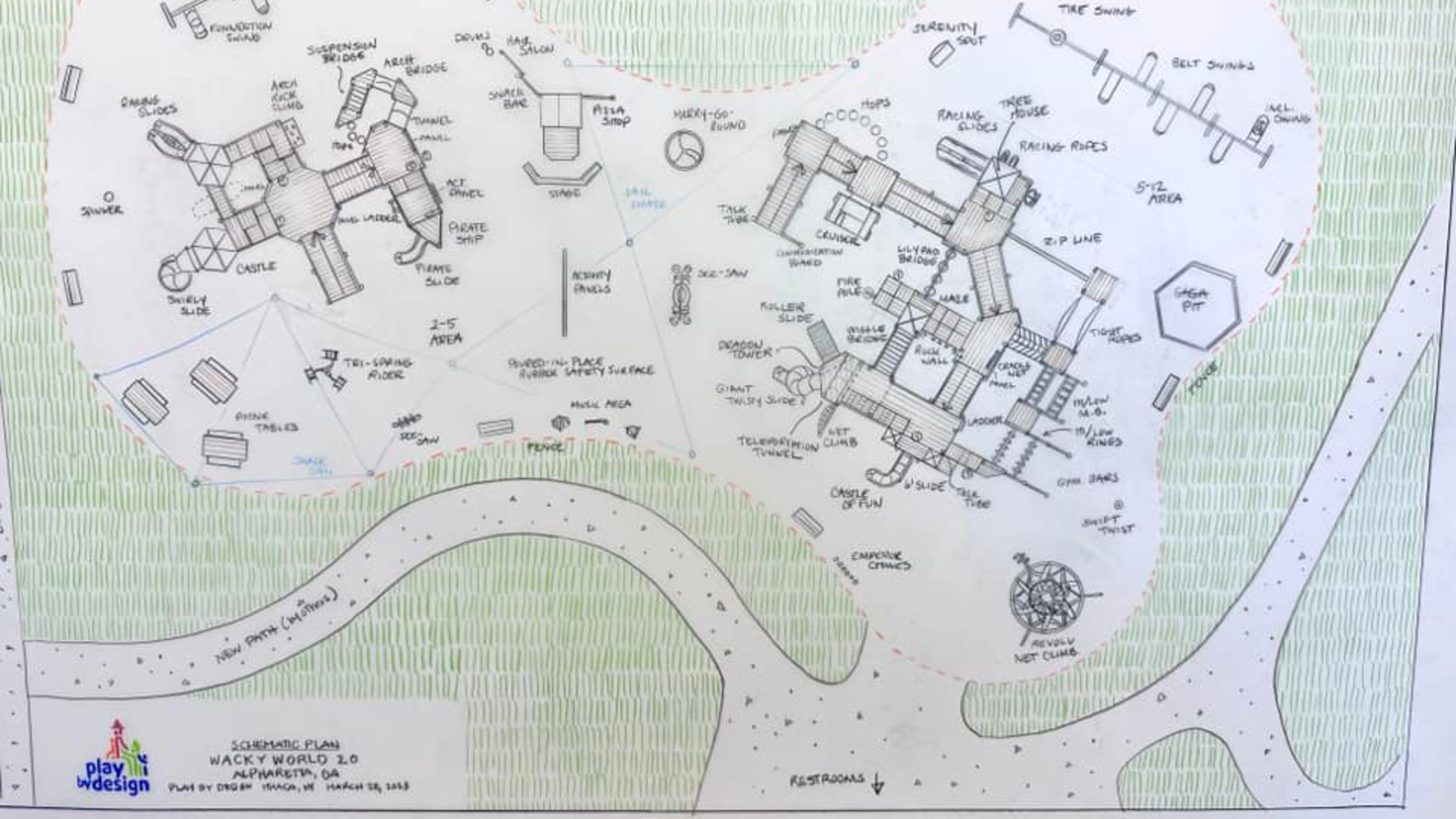 Students at Alpharetta Elementary School have helped design their dream playground for an update of the Wacky World community-built playground at Wills Park in Alpharetta. (Courtesy City of Alpharetta)