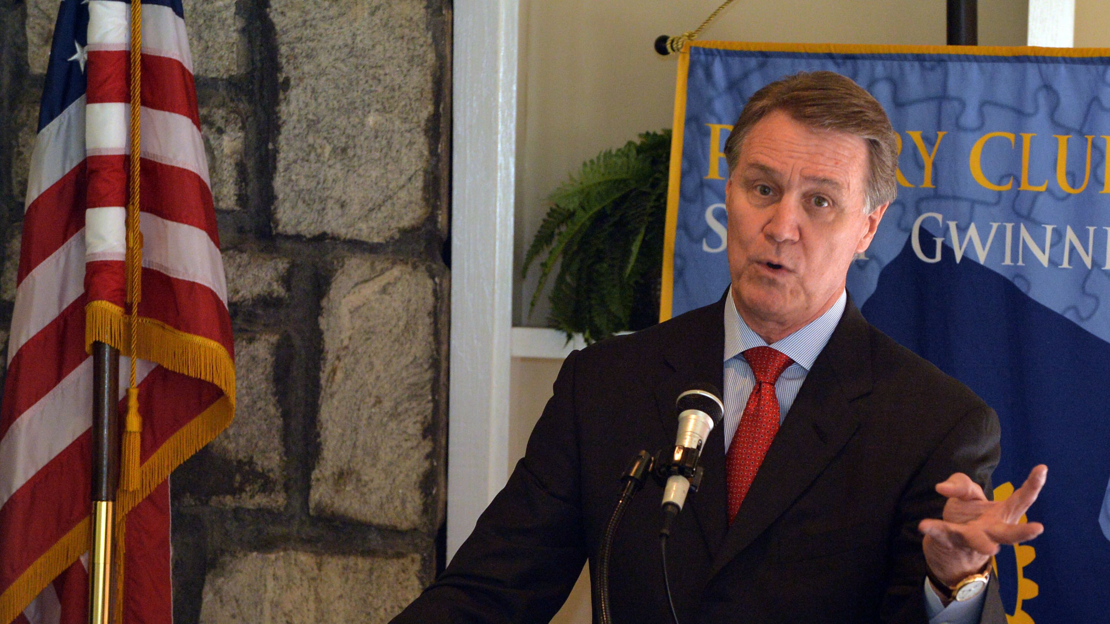 Republican Senate candidate David Perdue speaks to members of the South Gwinnett Rotary Club on May 1, 2014. David Perdue has made his name and his fortune and reputation in business. Now he's seeking to add politics to his resume with a bid for the U.S. Senate seat. In a race filled with political veterans Perdue has cast himself as the outsider, despite his famous last name. He's the cousin of former Gov. Sonny Perdue, the first Republican to win the governor's mansion in Georgia since Reconstruction.