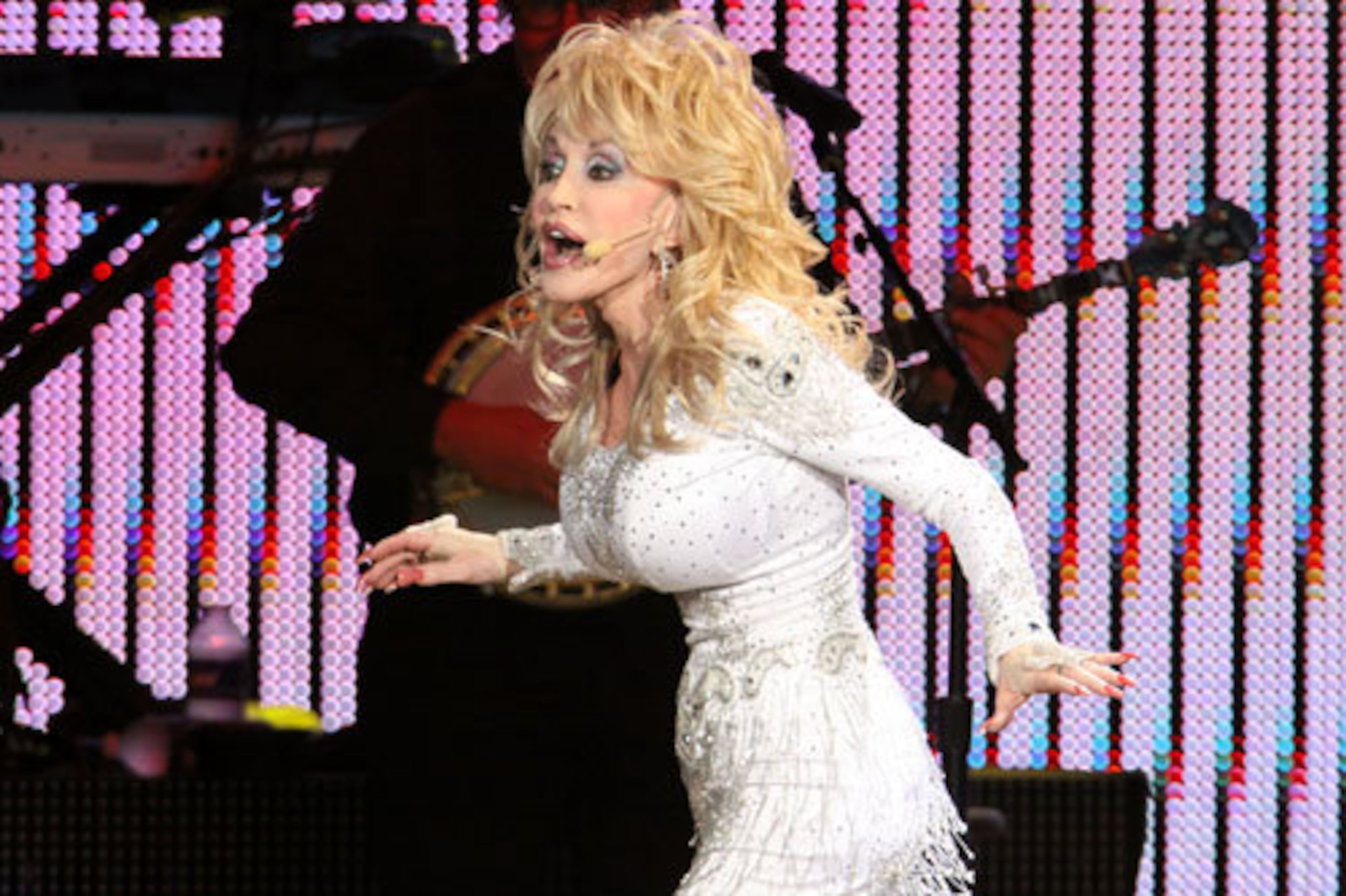 Dolly Parton performs Wednesday evening at Verizon Wireless Amphitheatre in Alpharetta on her Better Day World Tour.