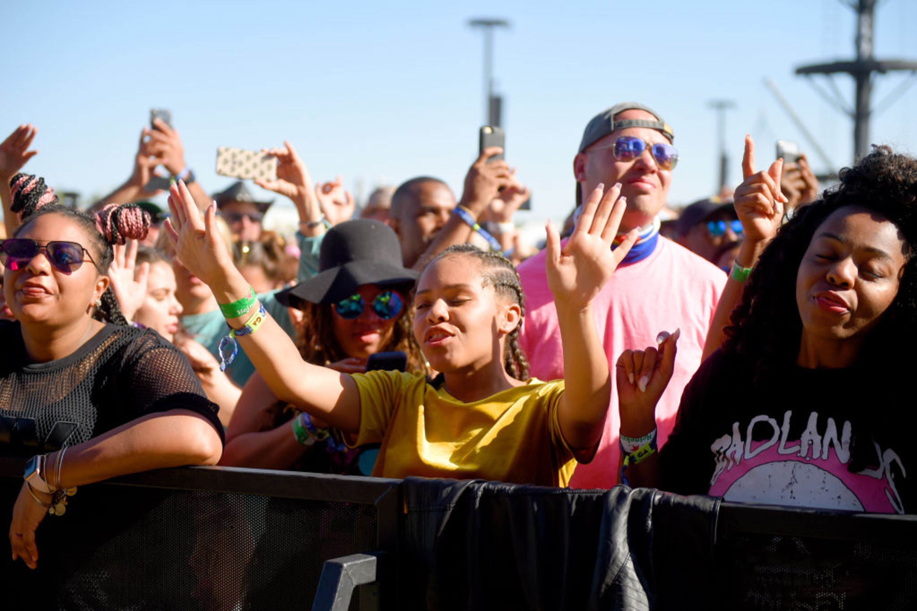 INDIO, CA - APRIL 14: Festivalgoers attend the 2018 Coachella Valley Music And Arts Festival Weekend 1 at the Empire Polo Field on April 14, 2018 in Indio, California. (Photo by Larry Busacca/Getty Images for Coachella )