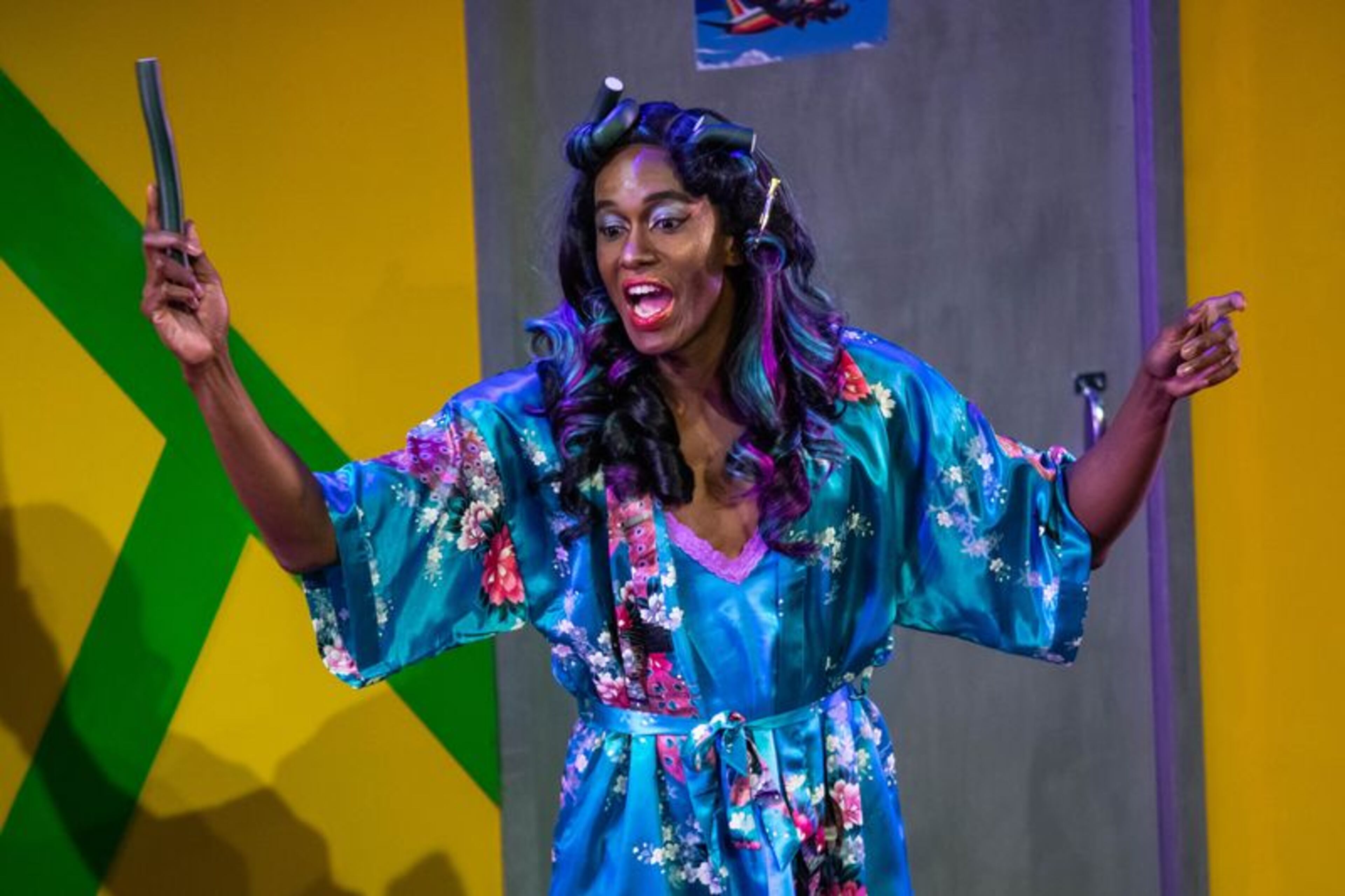 As the play’s guide, Peaches, played by Jason Jamal Ligon, is hopeful, exasperated and conflicted as he ushers Black passengers along on their journey. (Courtesy of Casey Gardner Ford)