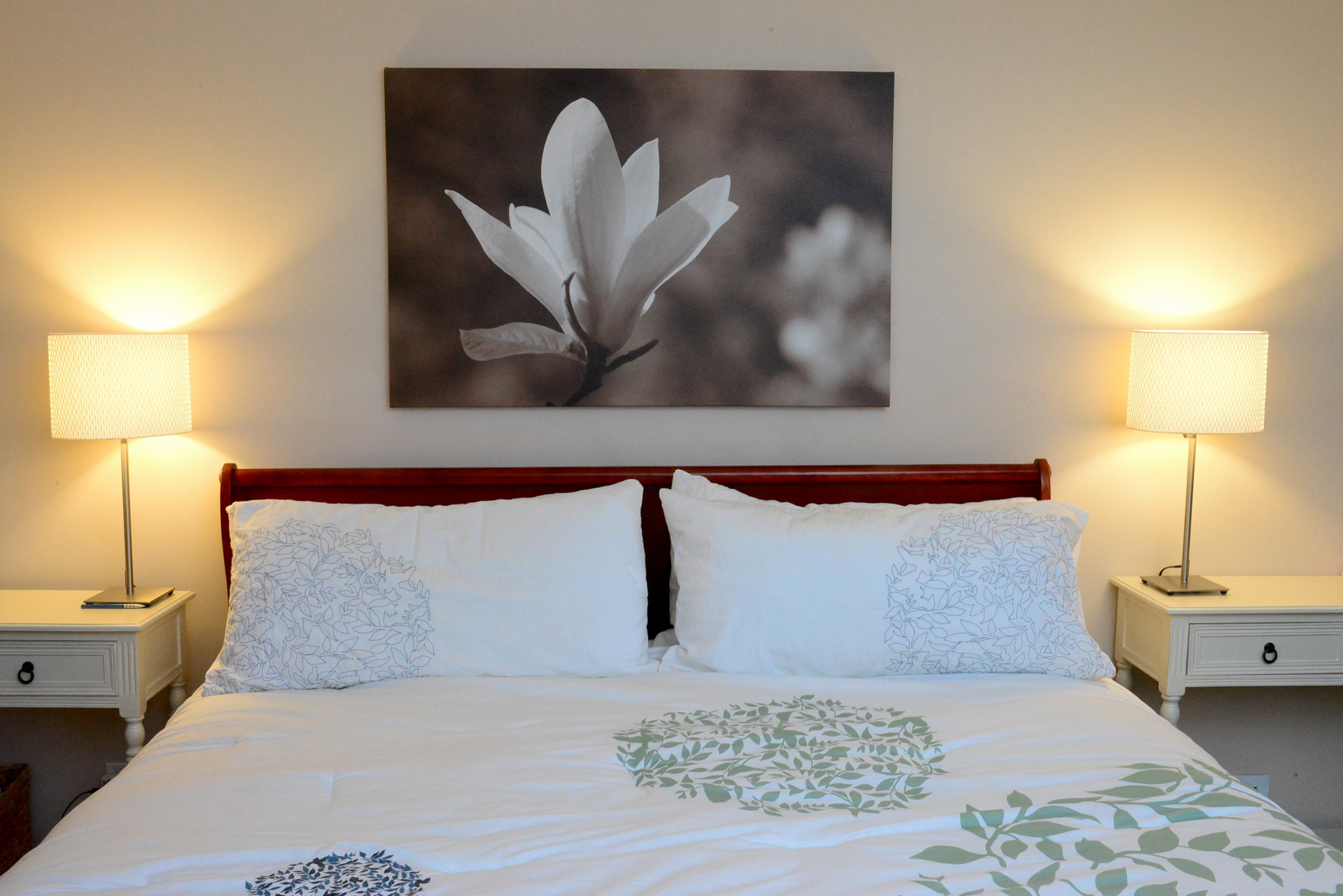 IKEA served as a source for accessories in the home, including this photograph over the bed in the master bedroom.