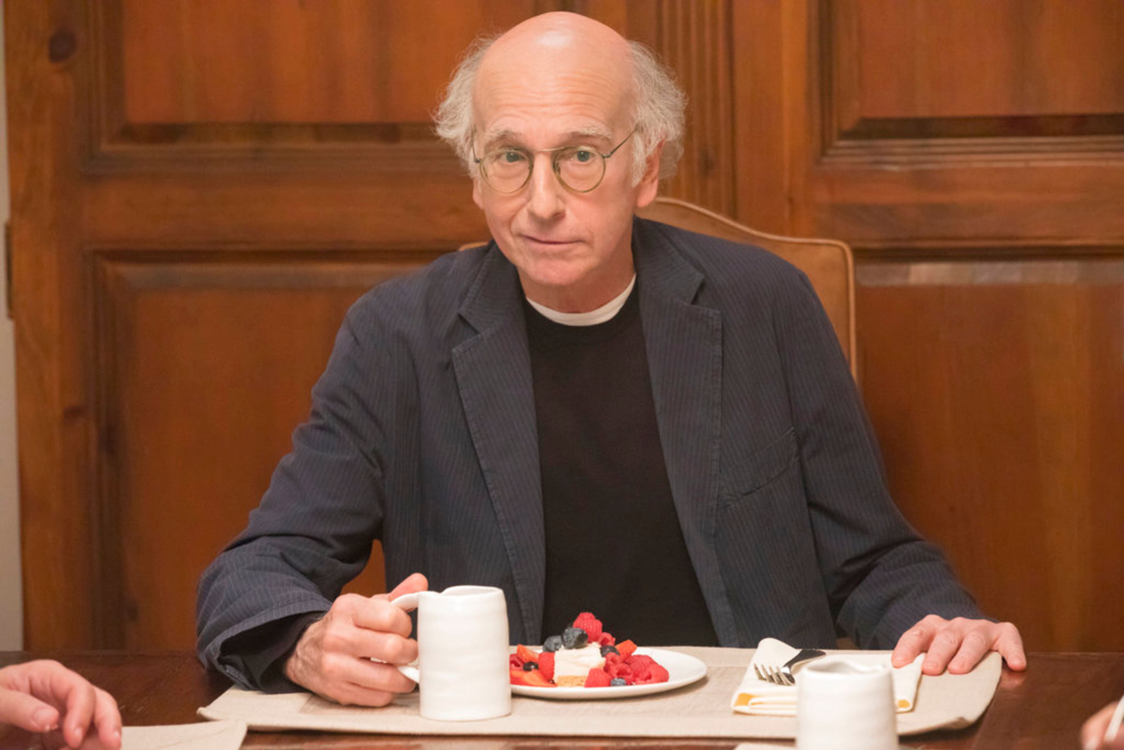 This image released by HBO shows Larry David in a scene from "Curb Your Enthusiasm." The program was nominated for an Emmy on Thursday for outstanding comedy series. The 70th Emmy Awards will be held on Monday, Sept. 17. (HBO via AP)
