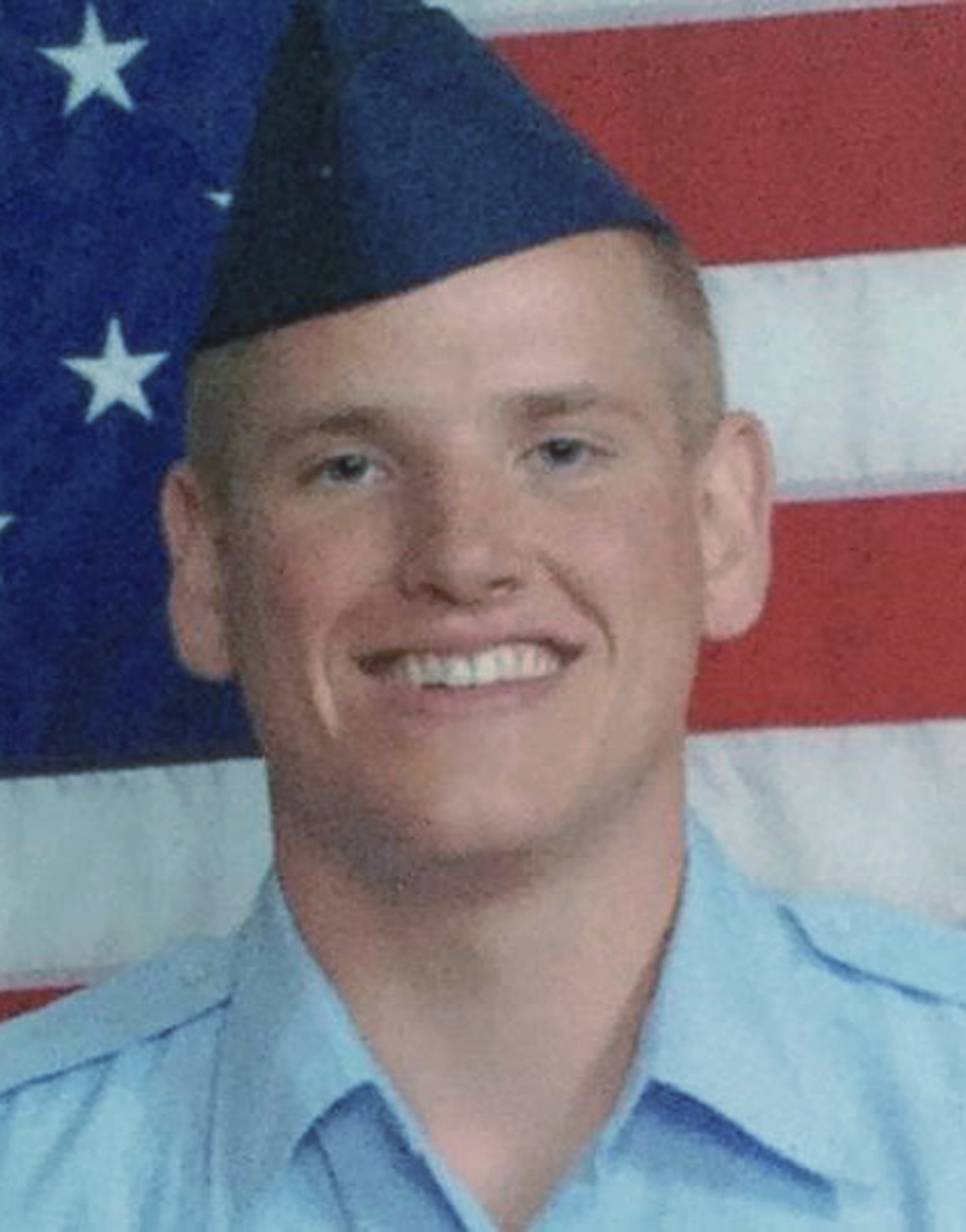 This undated photo provided Saturday Aug. 22, 2015, by the U.S. Air Force showing Airman First Class Spencer Stone, of the 65th Air Base Group, Lajes Air Base, Azores, Portugal. A gunman opened fire with an automatic weapon aboard a high-speed train traveling from Amsterdam to Paris on Friday, wounding several people before being subdued by passengers, officials said. Air Force serviceman Spencer Stone moved to subdue the gunman and was seriously injured before going to administer first aid to a wounded passenger, and was hospitalized Saturday after being stabbed in the attack, though the Pentagon said the injury was not life-threatening. (U.S. Air Force via AP Photo)