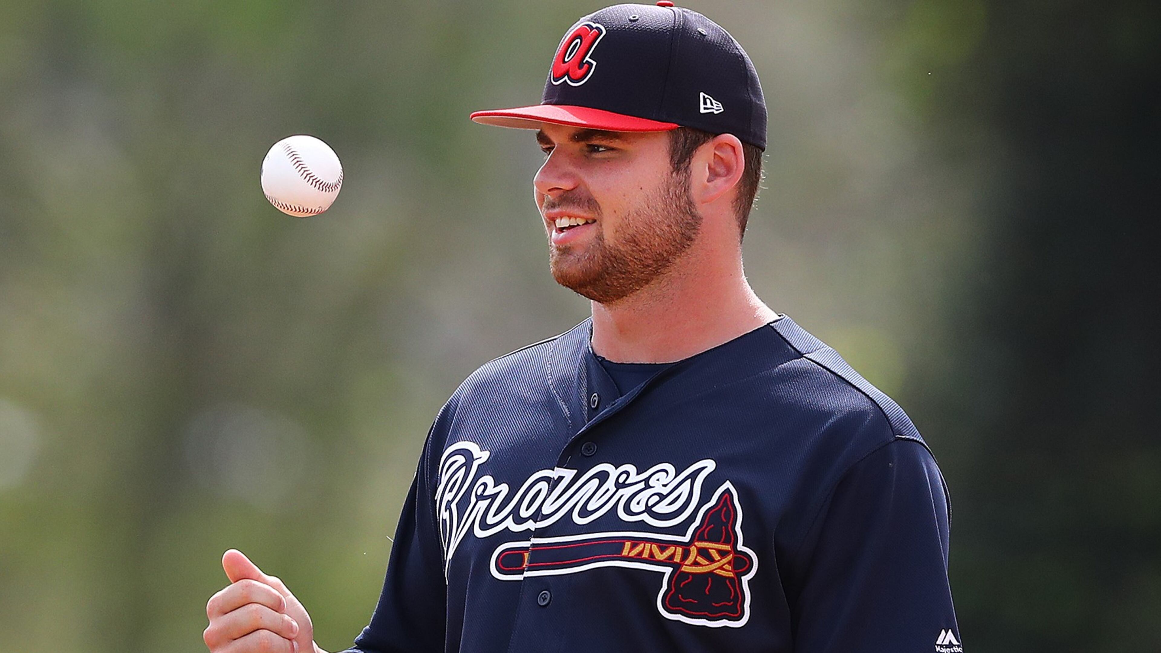 Atlanta Braves pitcher Bryse Wilson participates in drills during the first full squad workout at spring training in the ESPN Wide World of Sports Complex on Thursday, Feb. 21, 2019, in Lake Buena Vista. Curtis Compton/ccompton@ajc.com