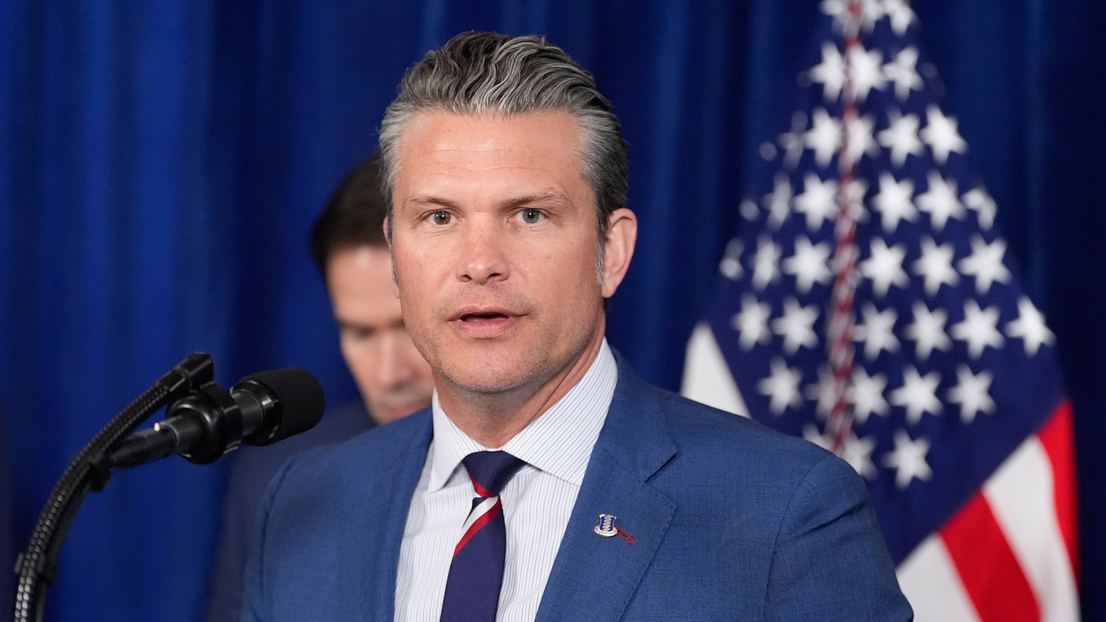 Defense Secretary Pete Hegseth speaks at Mar-a-Lago, Saturday, Jan. 3, 2026, in Palm Beach, Fla. (AP Photo/Alex Brandon)