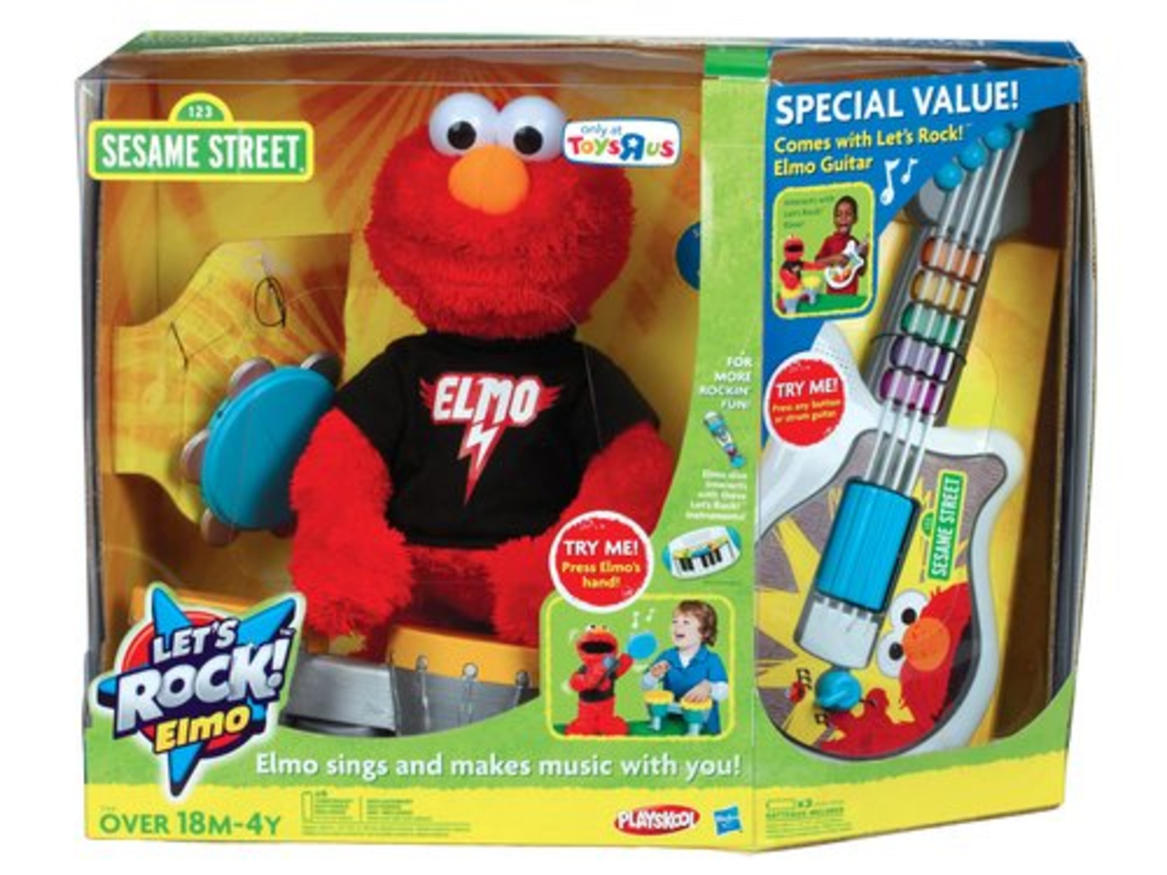Sesame Street Let's Rock! Elmo by Hasbro, $69.99: An Elmo doll that sings and comes with a drum, tambourine and microphone.