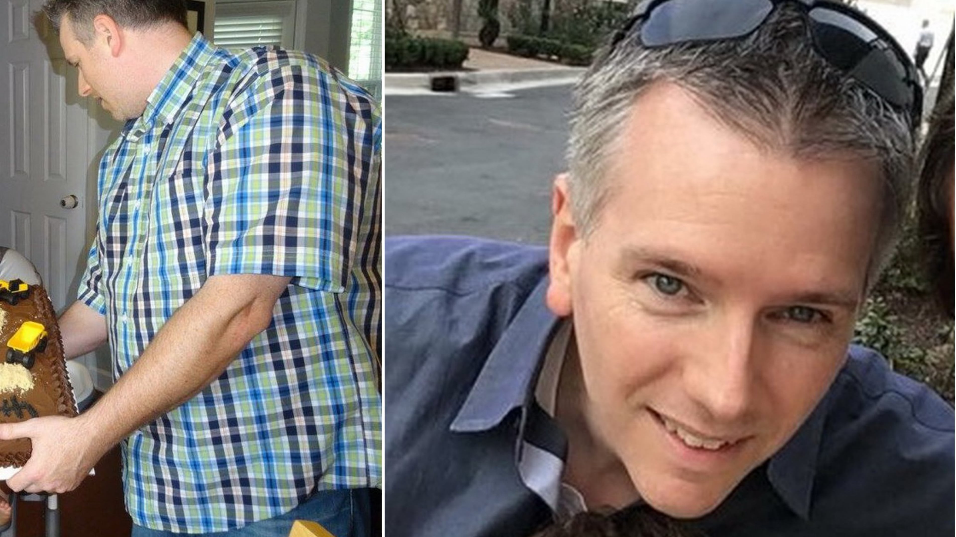 In the photo on the left, taken in the fall of 2016, Jeremy Brown weighed 220 pounds. In the photo on the right, taken in October, he weighed 194. (photos contributed by Jeremy Brown)