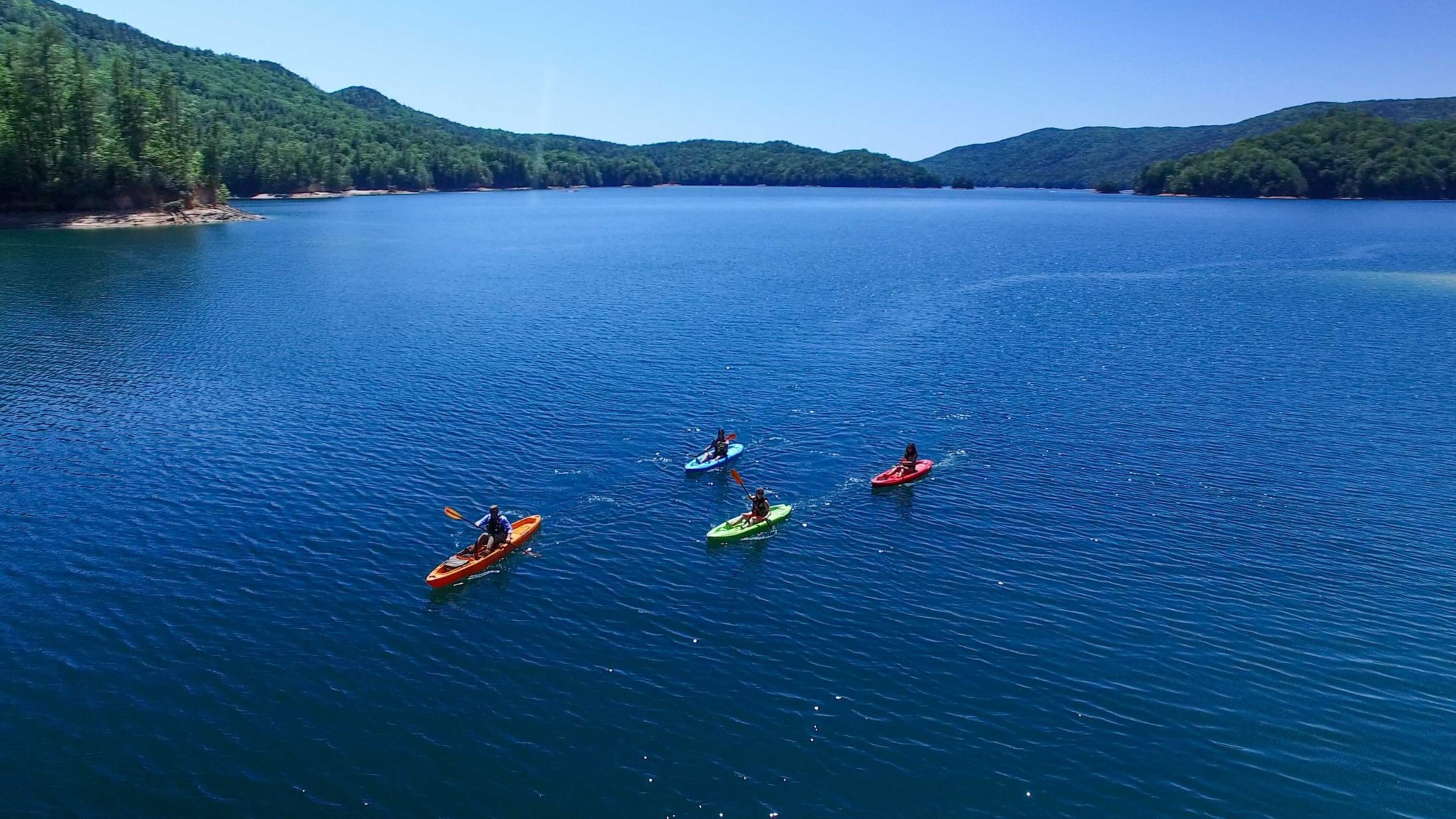 Kayaking and snorkeling Lake Jocassee is one of the main attractions at Devils Fork State Park in upstate South Carolina. Contributed by Lake Hartwell Country