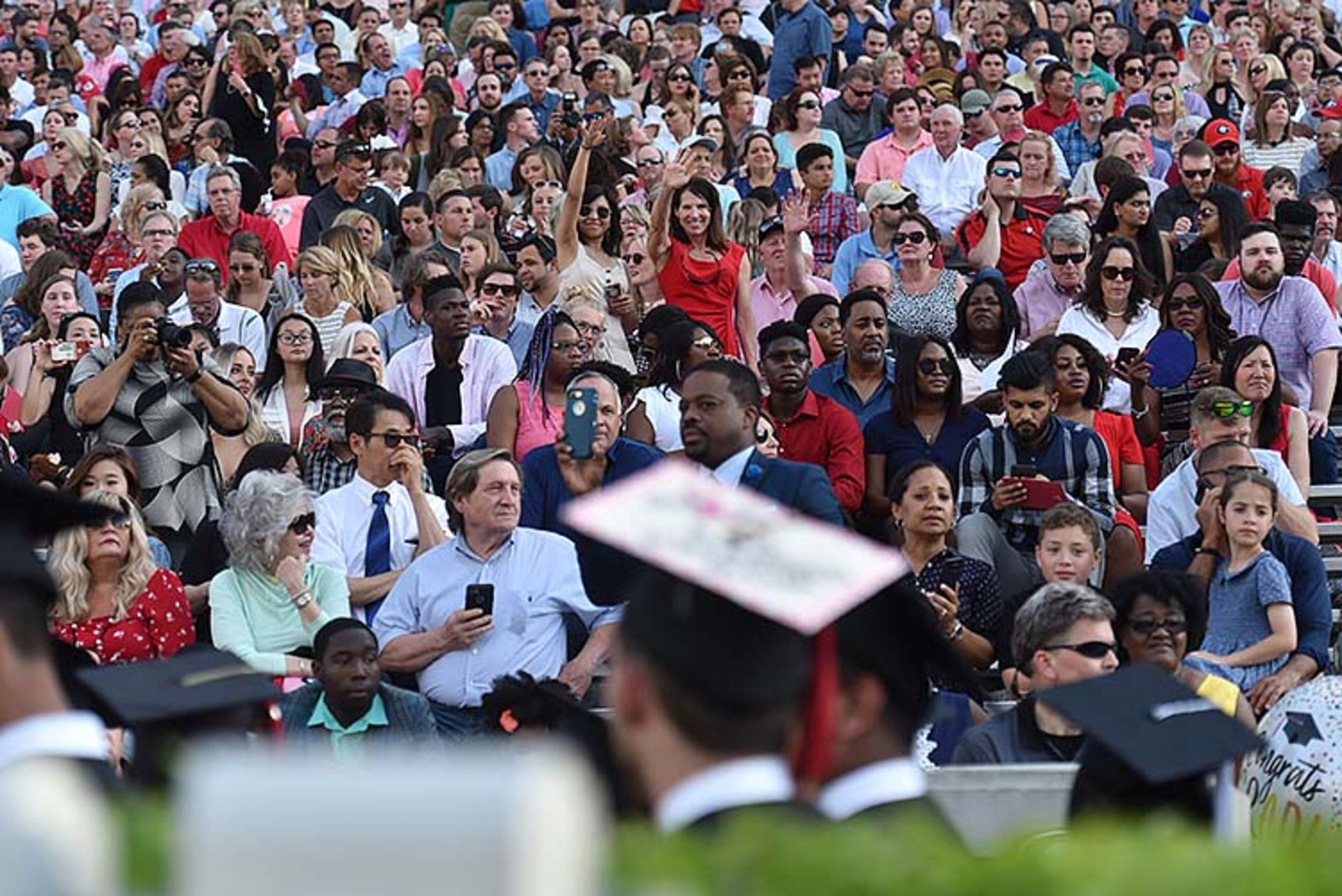 May 10, 2019 Athens - Family members and friends show their supports as students enter for UGA's 2019 spring undergraduate commencement ceremony at Sanford Stadium in Athens on Friday, May 10, 2019. HYOSUB SHIN / HSHIN@AJC.COM