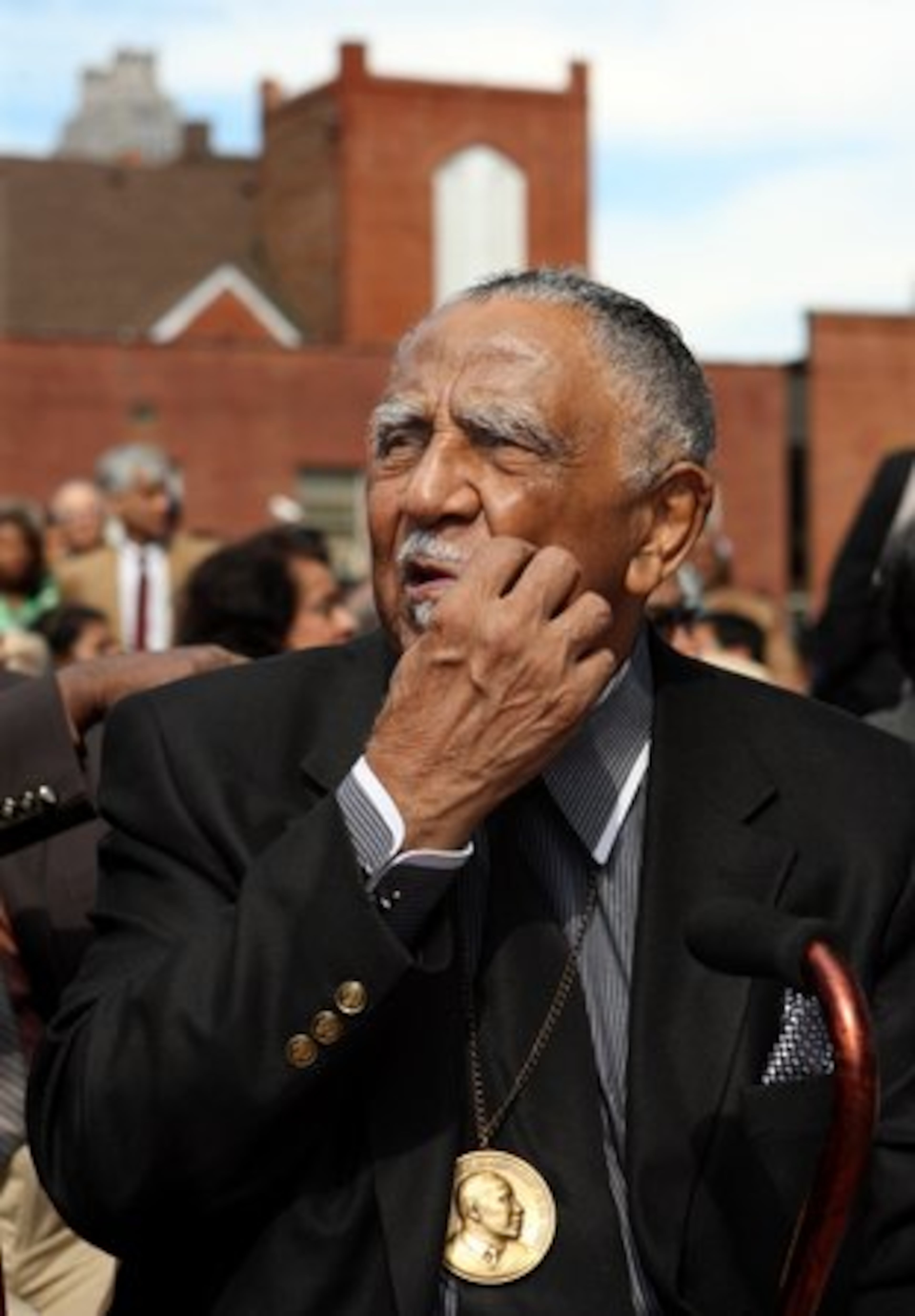 The Rev. Joseph E. Lowery, a leader in the U.S. civil rights movement and close friend of both MLK and Coretta Scott King, attends the ceremony.